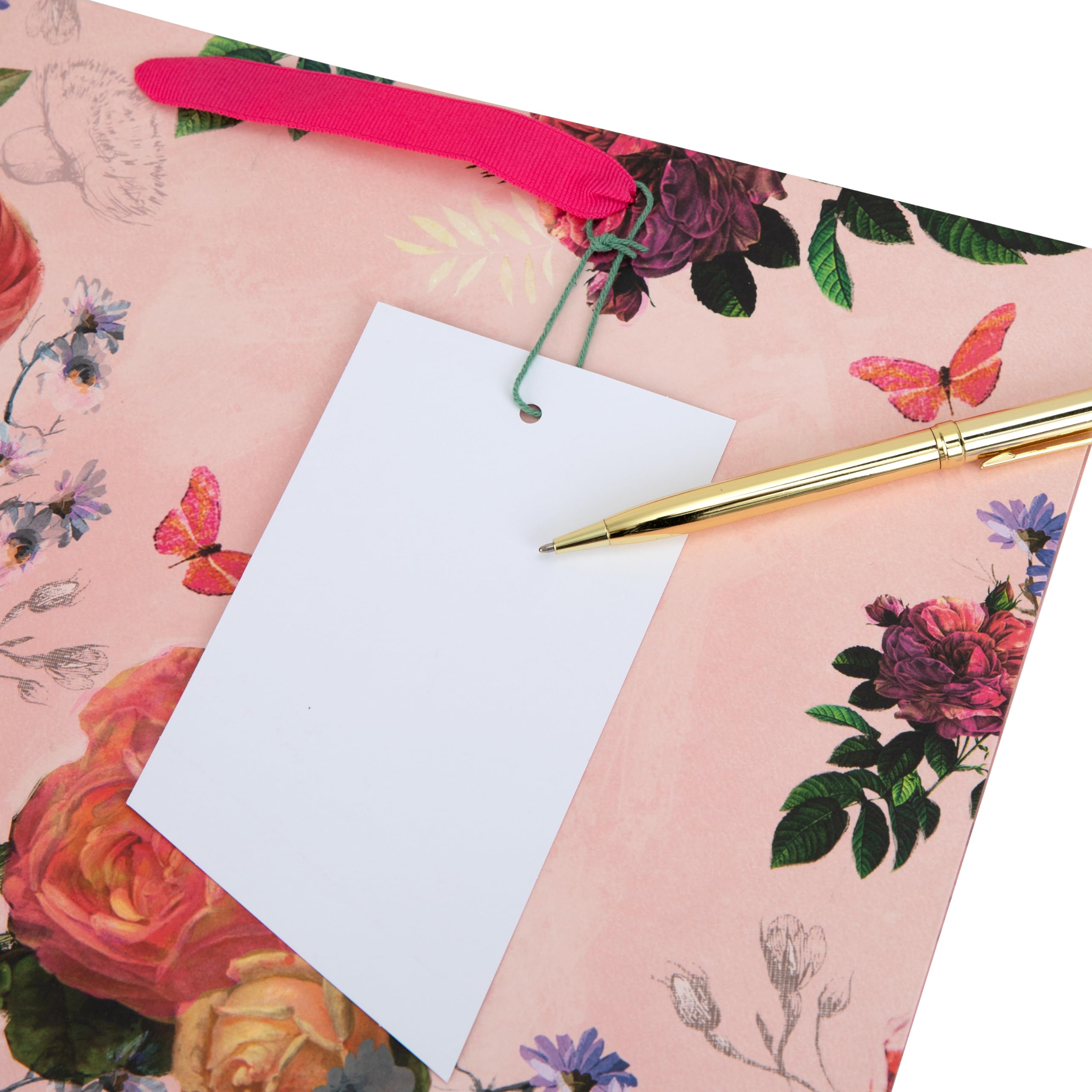 Hallmark Large Gift Bag - Elegant Floral Design | Landscape Orientation | 33cm x 26.5cm x 14.6cm 6
