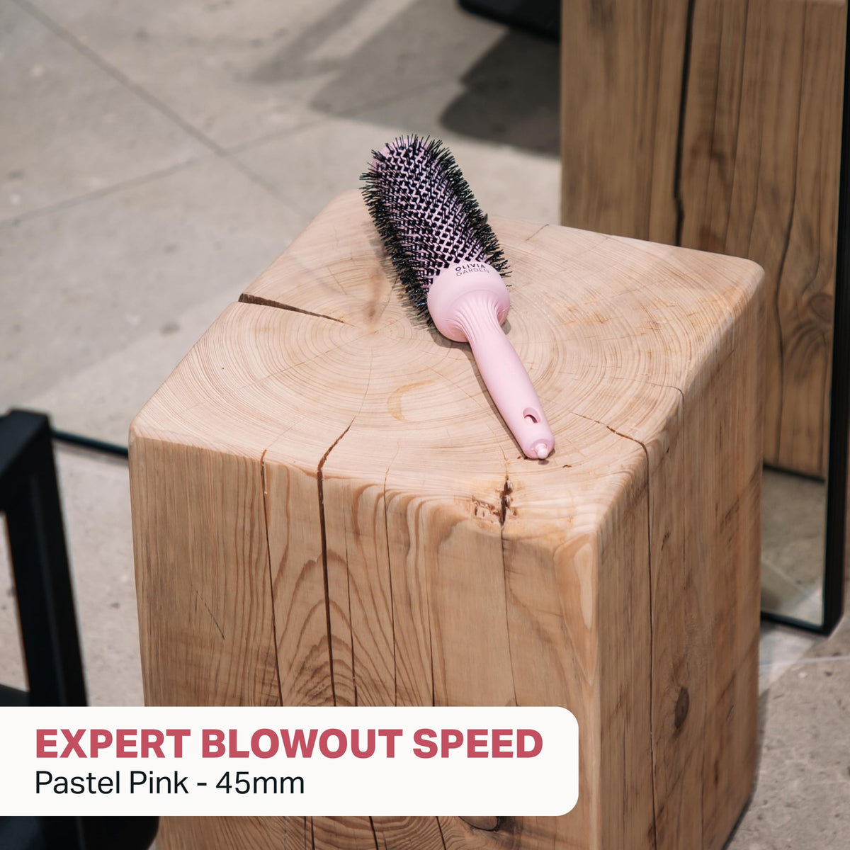 Olivia Garden Expert Blowout Speed Round Hair Brush - 35 mm, Pastel Pink
