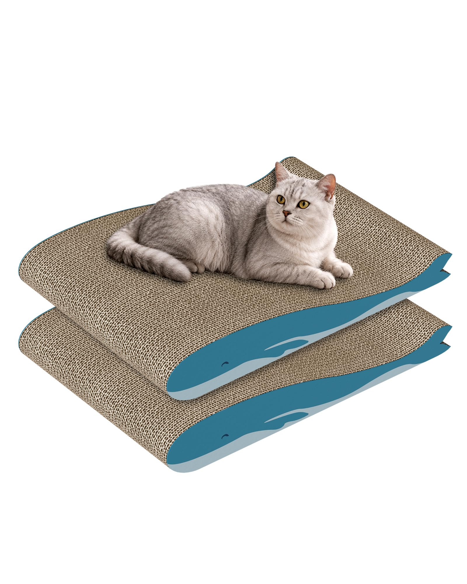 Dogat Cat Scratcher Board - 2 Pack | 42x30x6.5cm | Corrugated Cardboard