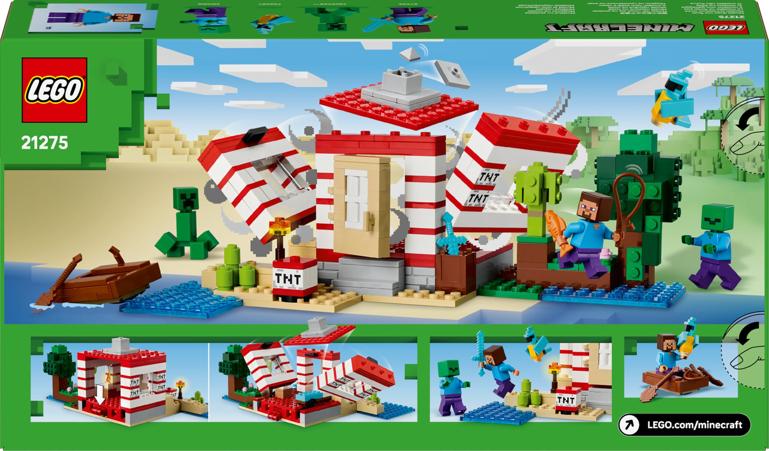 LEGO Minecraft The TNT Jungle House Building Set with Explosion Function - 287 Pieces 8