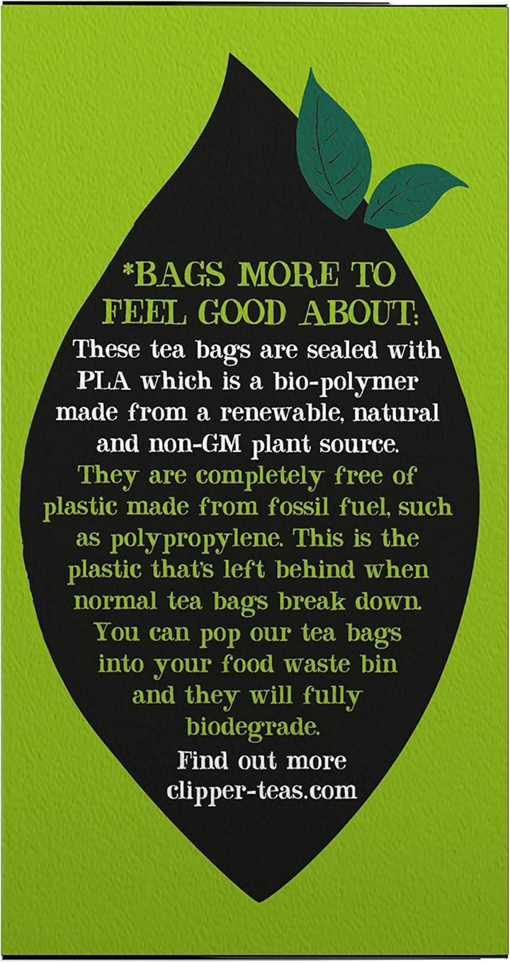 Clipper Organic Pure Green Tea Bags - Box of 40 Fairtrade & Biodegradable Tea Bags