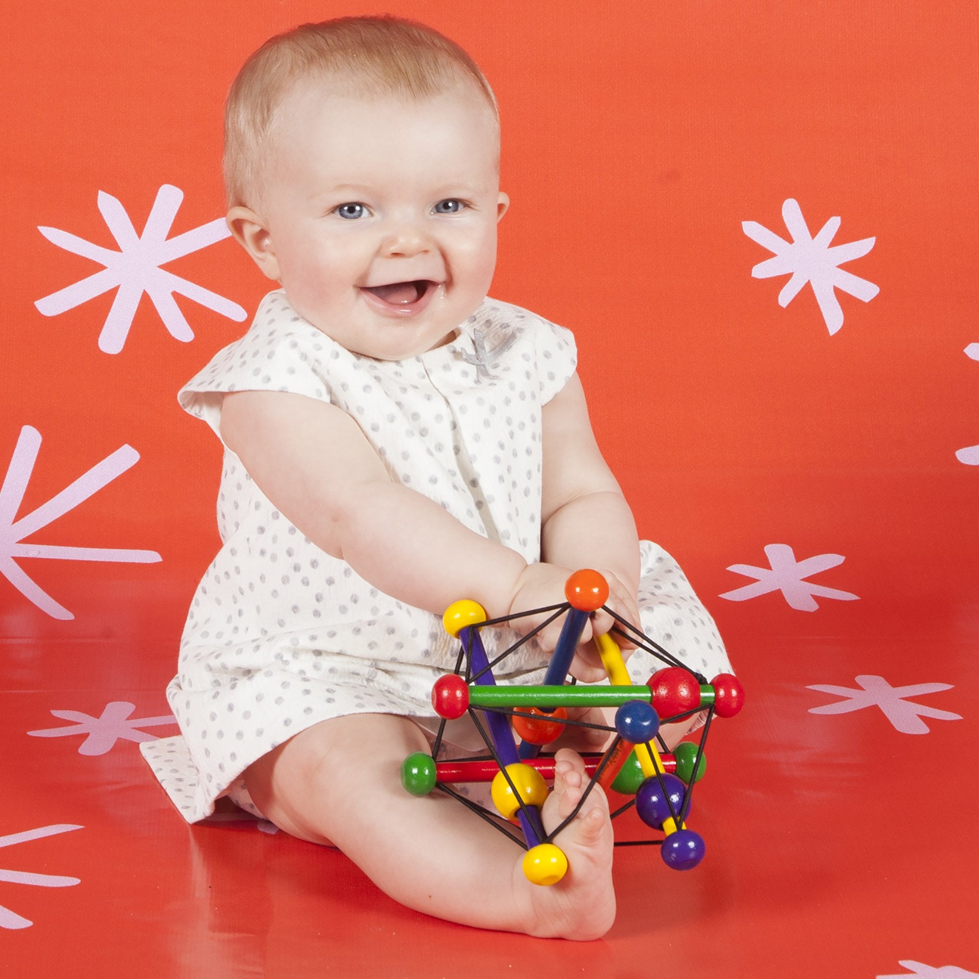 Manhattan Toy Skwish Classic Rattle and Teether Grasping Activity Toy | Wood | Multicolor | 0-4 Years 6