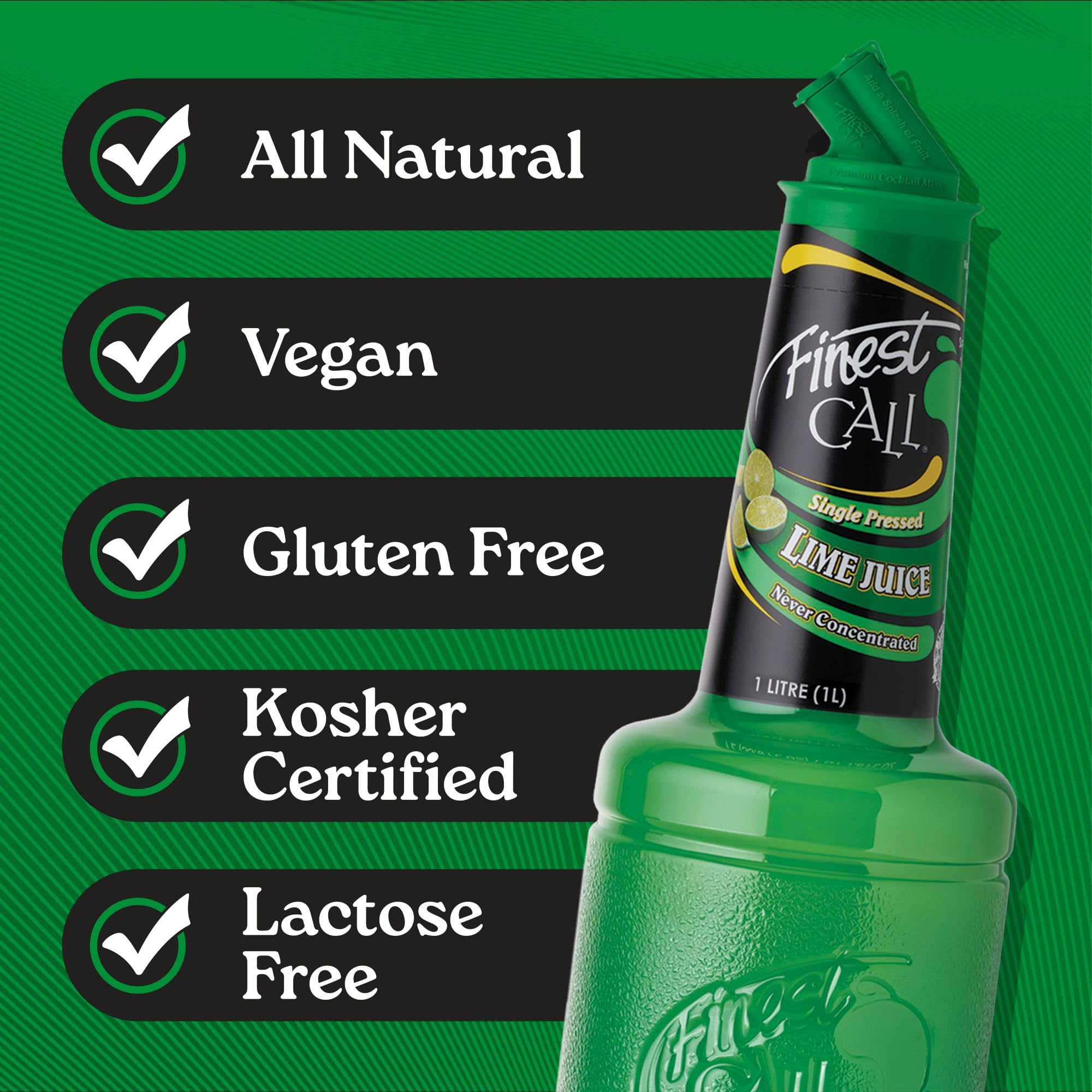 Finest Call Single Pressed Lime Juice - 100% Real Fruit | Bar Essential | 1 L 6