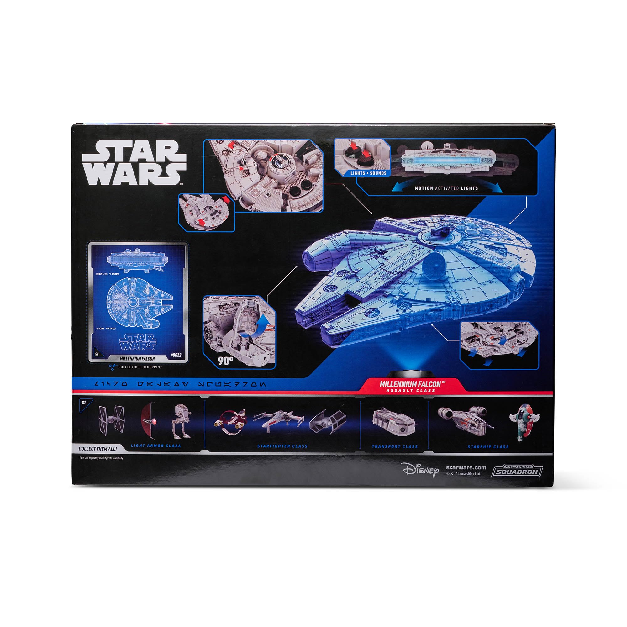 Jazwares Star Wars Micro Galaxy Squadron Millennium Falcon - 9-Inch Assault Class Vehicle with 4 Micro Figures 5