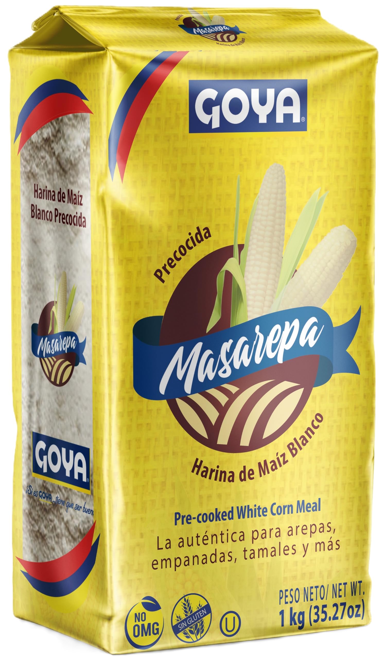 Goya Masarepa Pre-cooked White Corn Meal 1kg (Pack of 1) 1