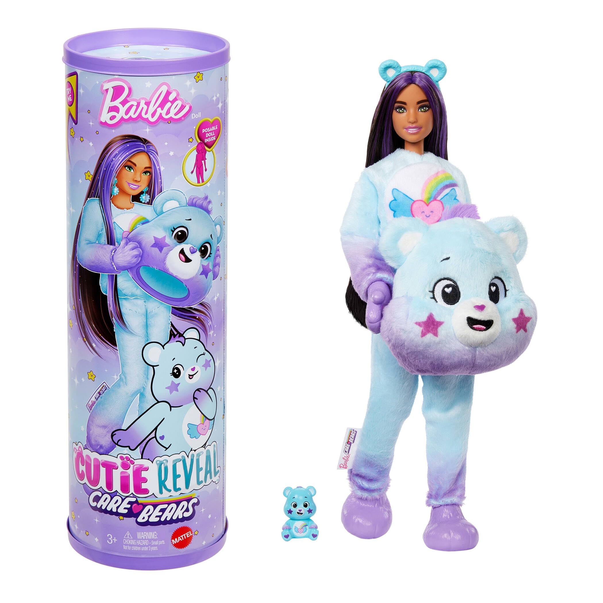 Barbie Cutie Reveal Care Bears Doll - Dream Bright Bear with 10 Surprises & Color Change | JFV61 1
