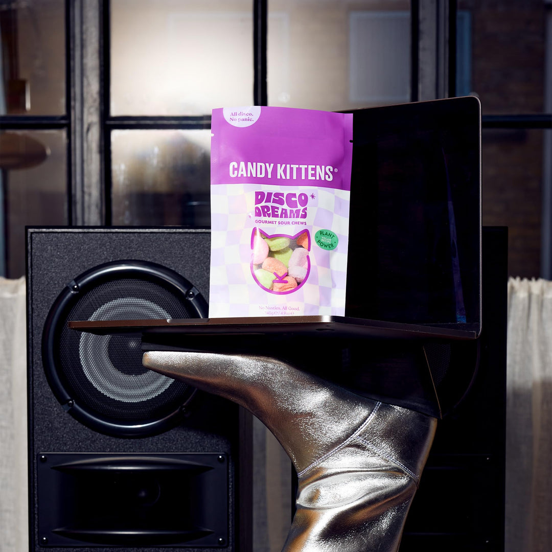 Candy Kittens Disco Dreams Vegan Sweets – 140g Fizzy Treats with Real Fruit Juice, Plant-Based Pick and Mix Snack