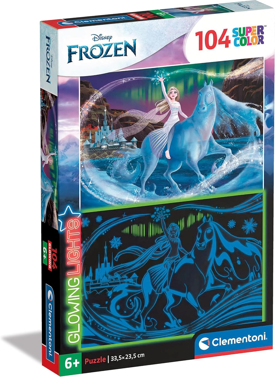 Clementoni - Lights Collection Disney Frozen 2 Glow in The Dark 104-Piece Jigsaw Puzzle