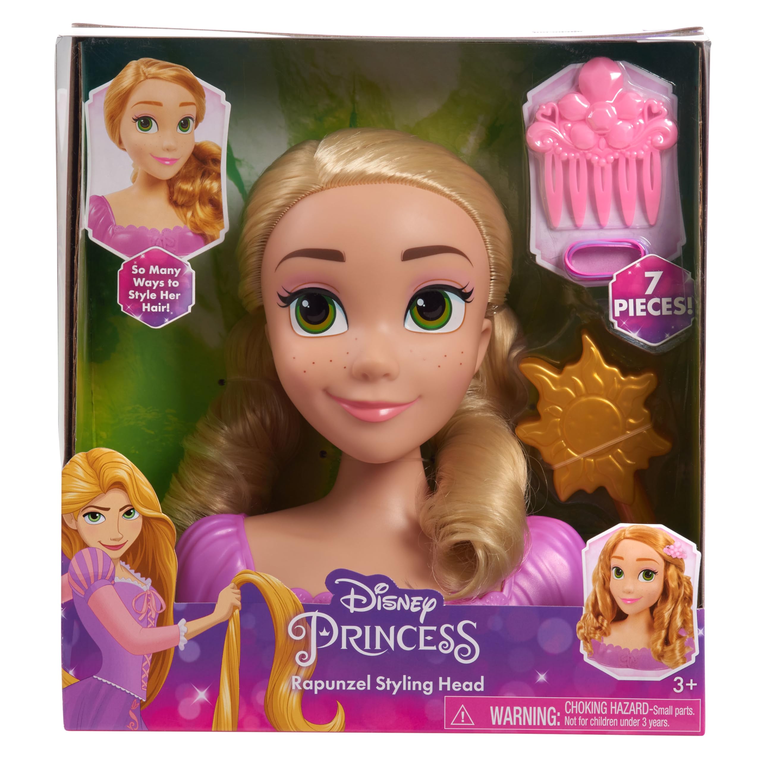 Just Play Disney Princess Rapunzel Styling Head - 7 Pieces, 8-Inch, Ages 3+ 7