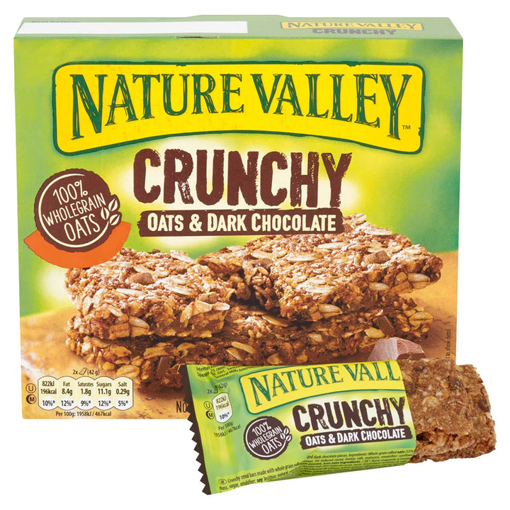 Nature Valley Crunchy Oats and Dark Chocolate Cereal Bars 18 Pack (42g Each)