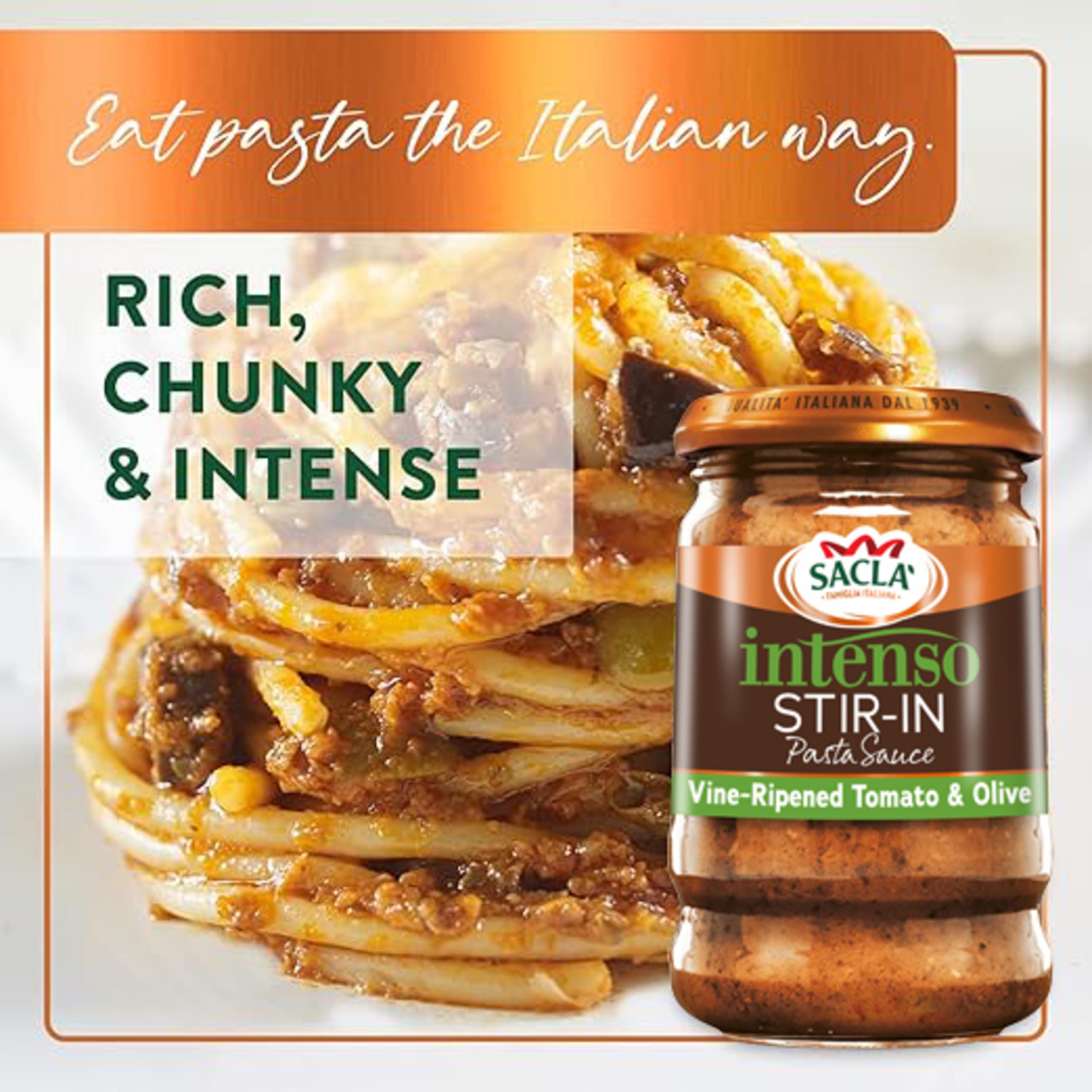 Sacla Intenso Sweet Tomato and Olive Pasta Sauce - 190g Pack of 6 3