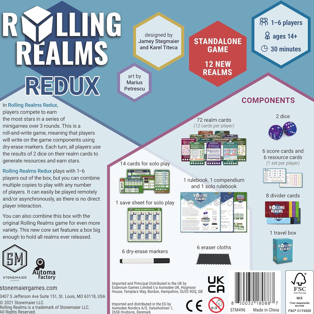 Stonemaier Games Rolling Realms Redux Card Game (STM496)