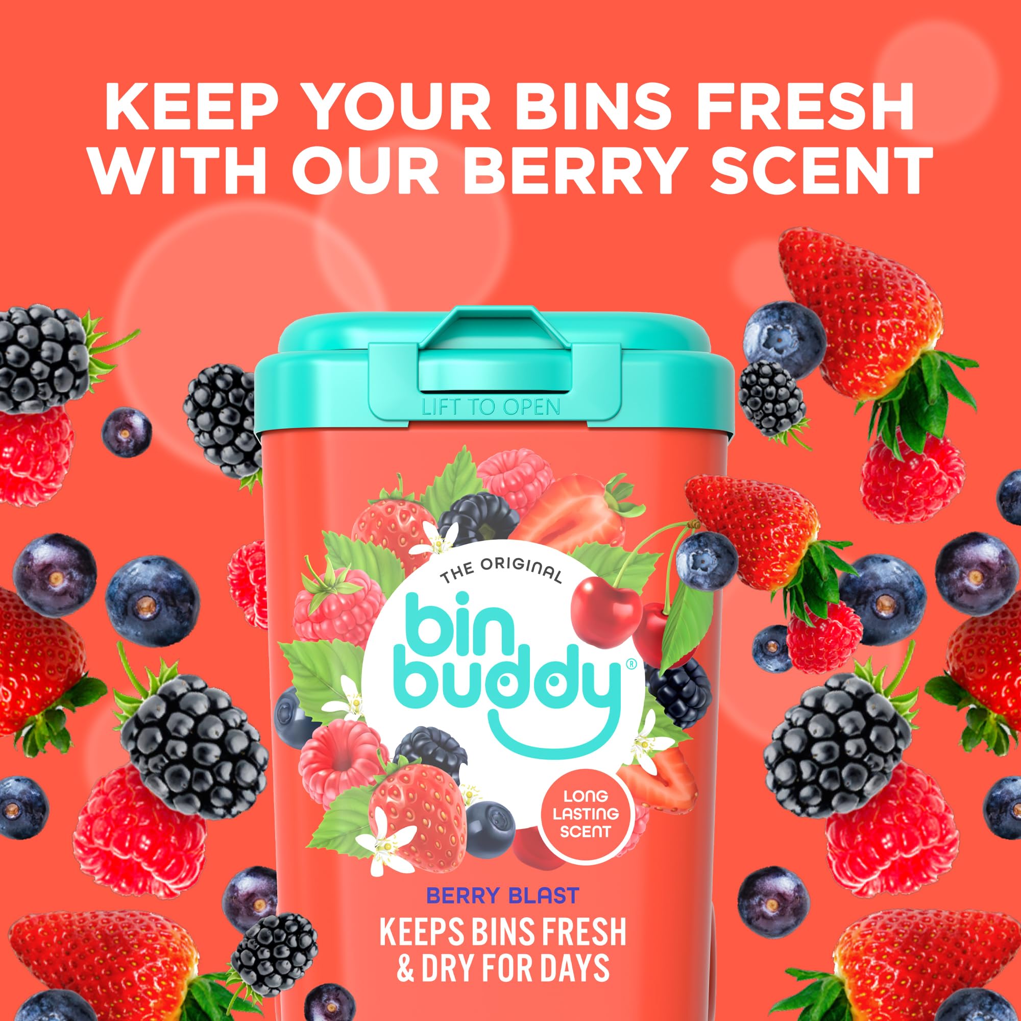 Bin Buddy Berry Blast Bin Freshener Deodoriser Powder - Pack of 2 x 450g 5