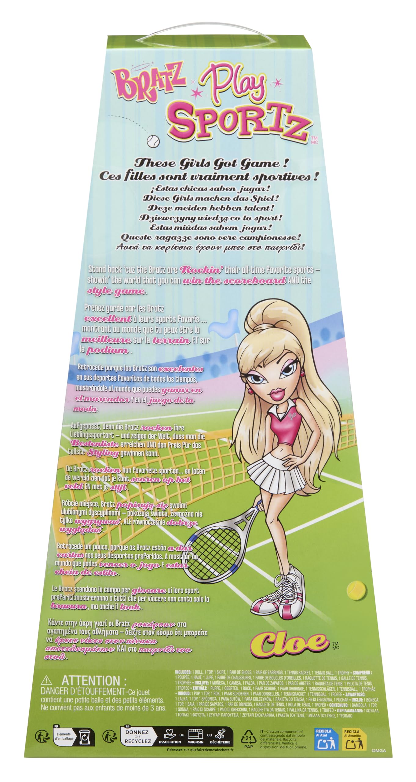 Bratz Play Sportz Cloe Tennis Fashion Doll with Accessories 8
