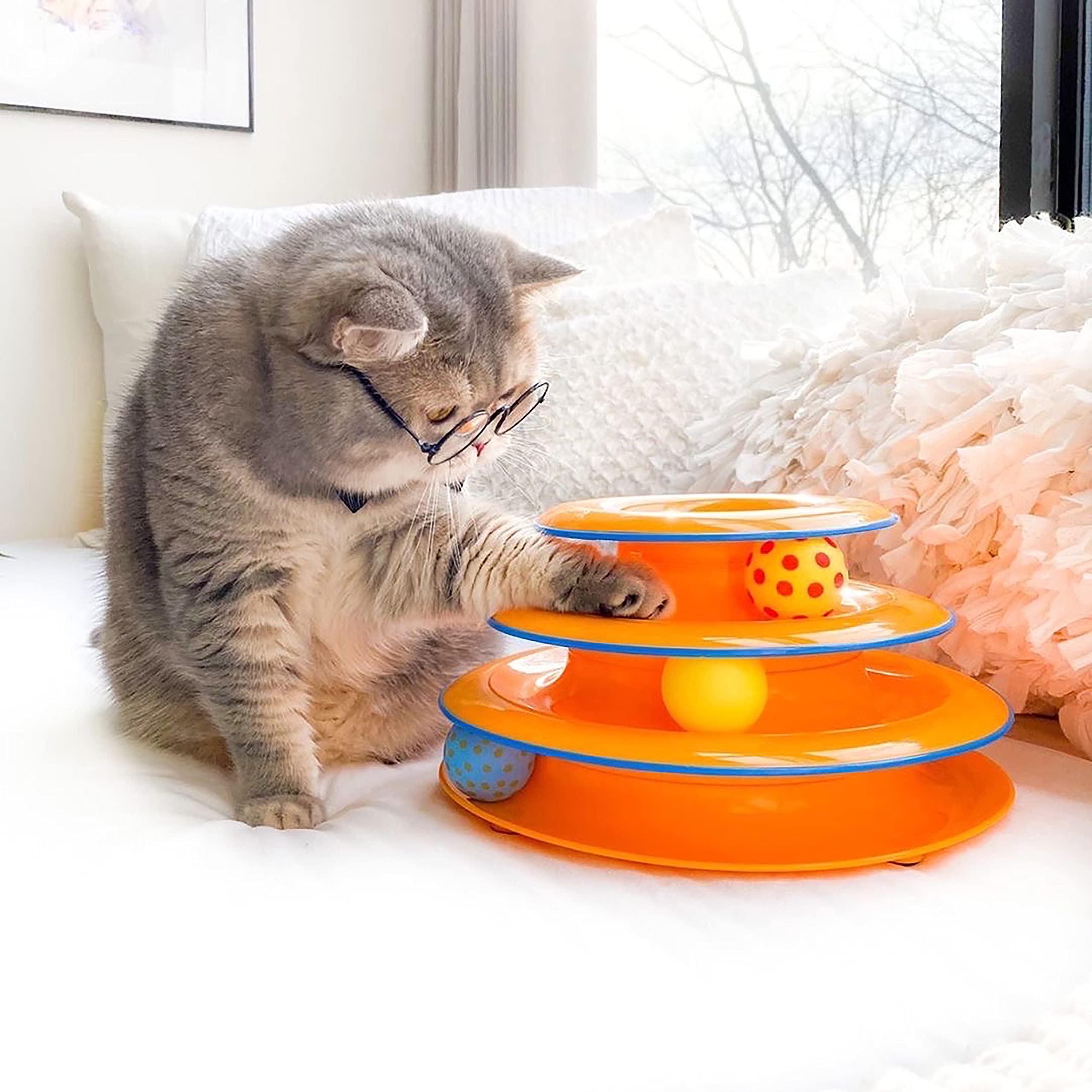 Catstages Tower of Tracks Cat Toy – 3-Level Interactive Ball Track Game for Cats 6