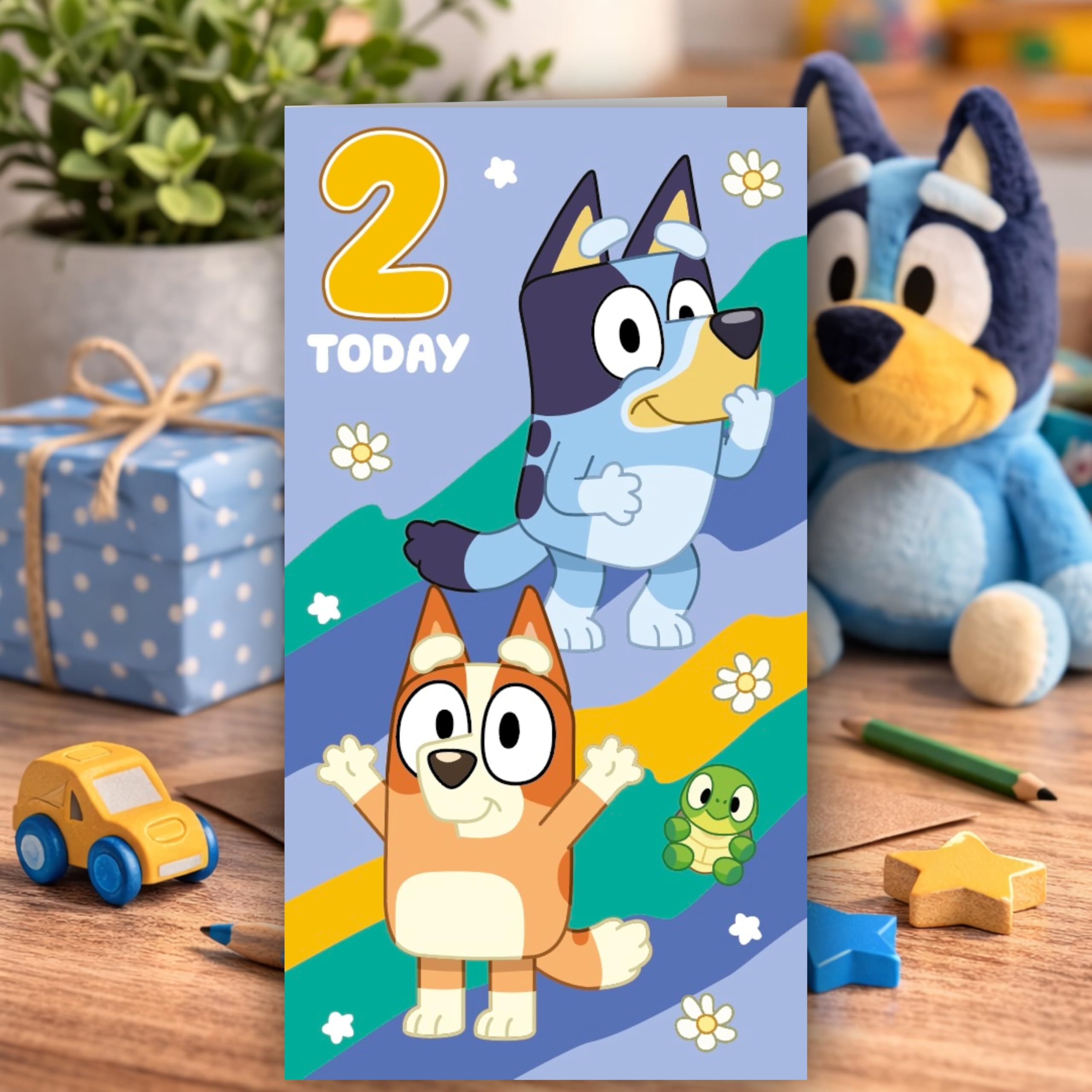 Danilo Promotions LTD Bluey 2nd Birthday Card for Age 2 Kids | Standard Size