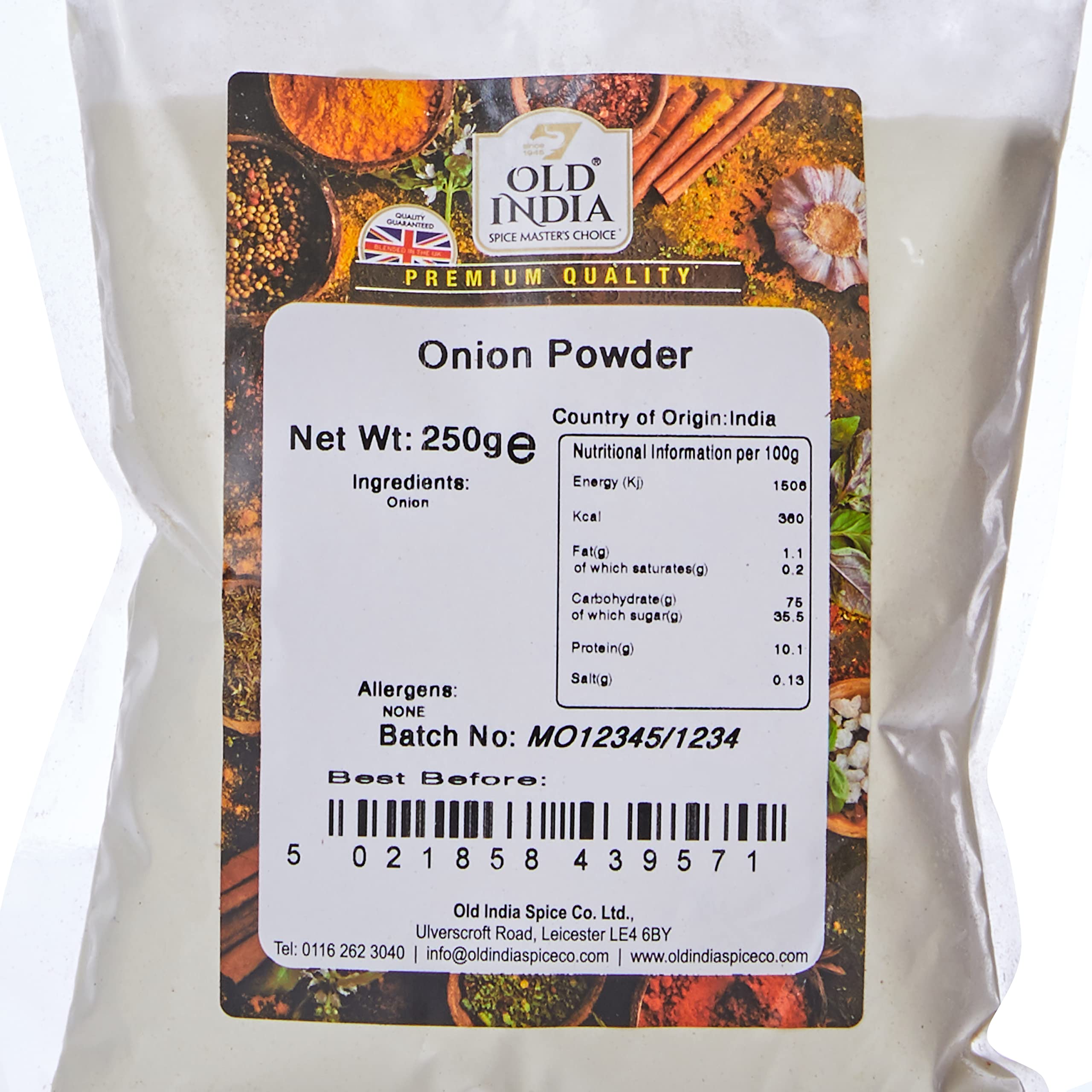 Old India Onion Powder - 100% Natural & Additive Free | 250g Pack