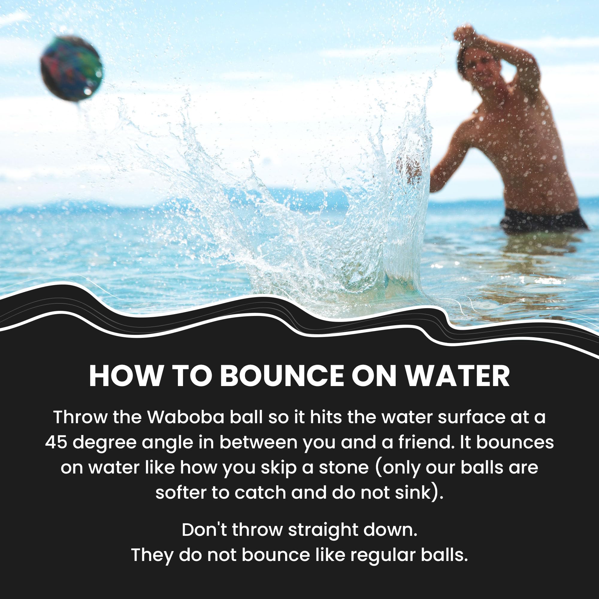 Waboba Pro Water Bouncing Ball - High Performance Skips & Bounces | 2.2 Inch | Ages 8+ 6