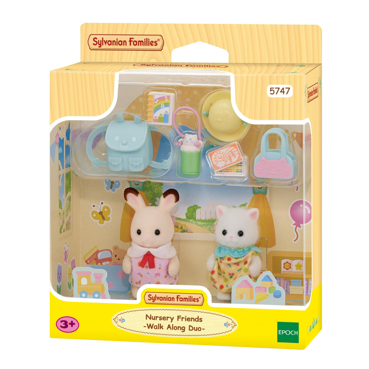 Sylvanian Families Nursery Friends – Walk Along Duo Playset - 2 Baby Figures, Ages 3+