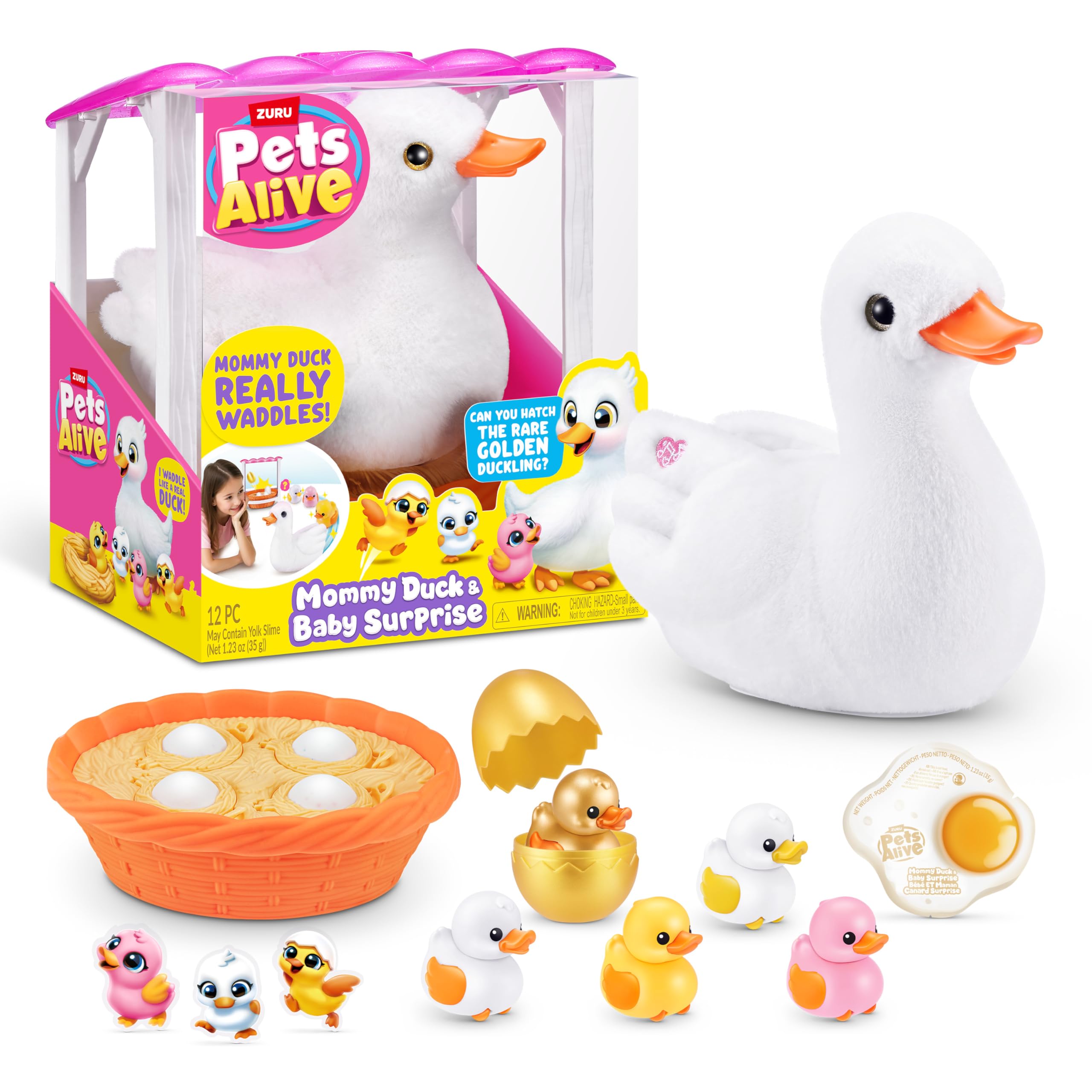 Pets Alive Mama Duck Electronic Pet Toy with 4 Surprise Baby Ducklings | Ages 3+