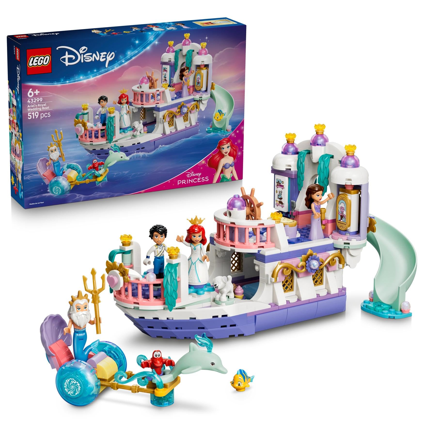 LEGO Disney Princess Ariel's Royal Wedding Boat Toy Set 43299 | Ages 6+ 1