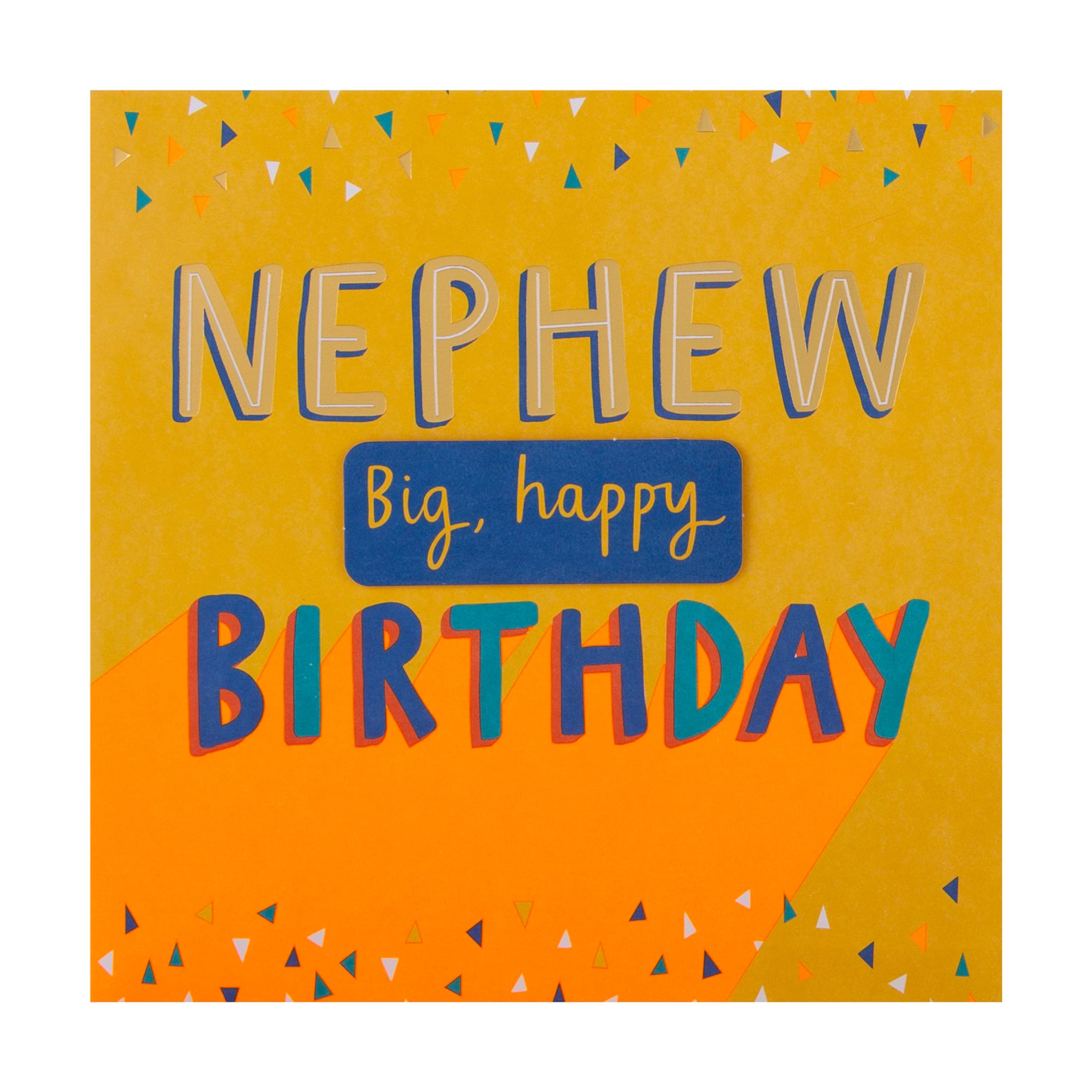 Hallmark Birthday Card for Nephew - 3D Effect, Neon Inks, Gold Foil | 16cm x 16cm 5