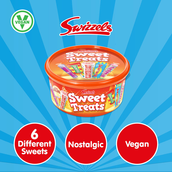 Swizzels Sweet Treats Tub 600g - Assorted Chewy and Fizzy Sweets