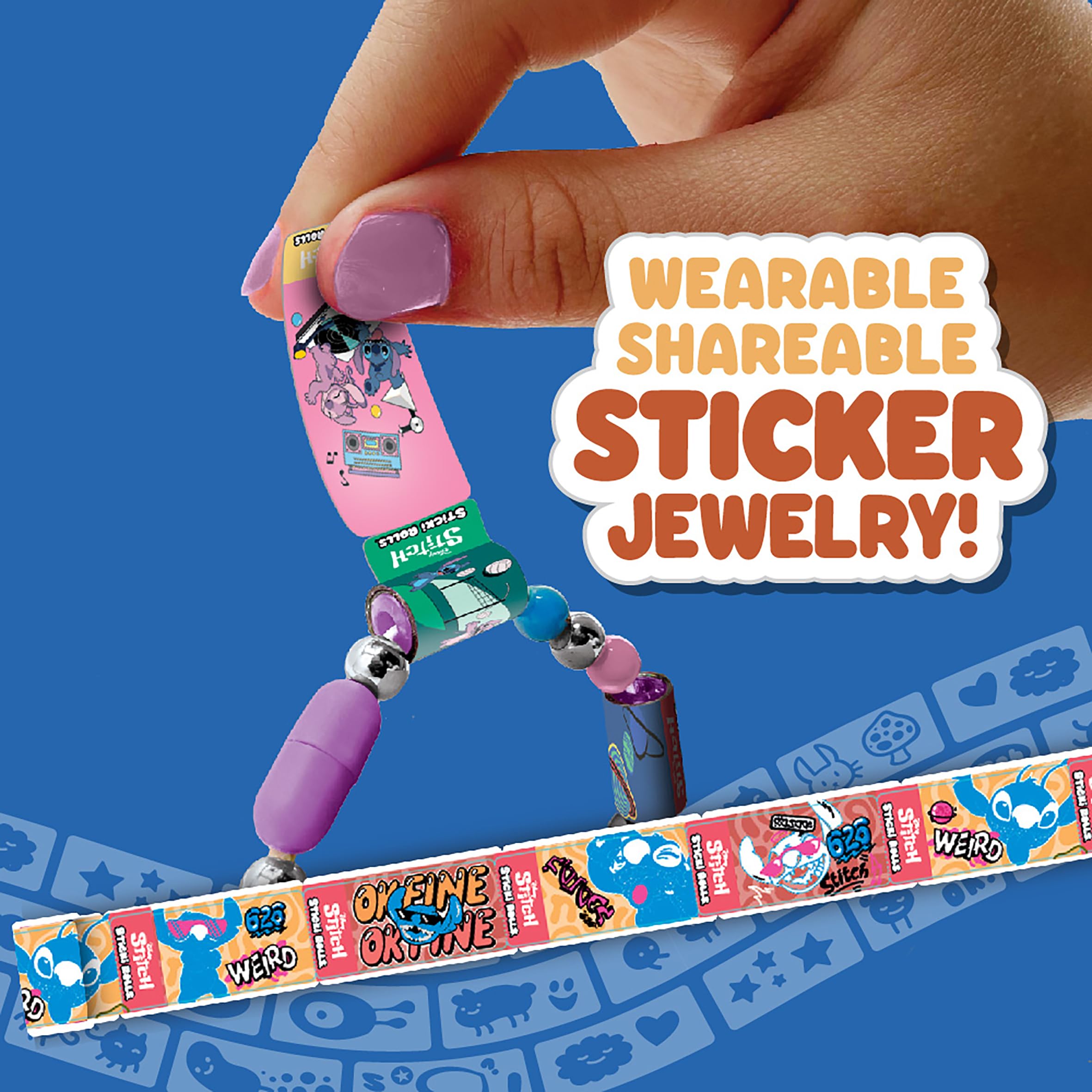 STICKI ROLLS Disney Stitch Capsule - Wearable Sticker Jewellery | Collectable | Age 5+ 2
