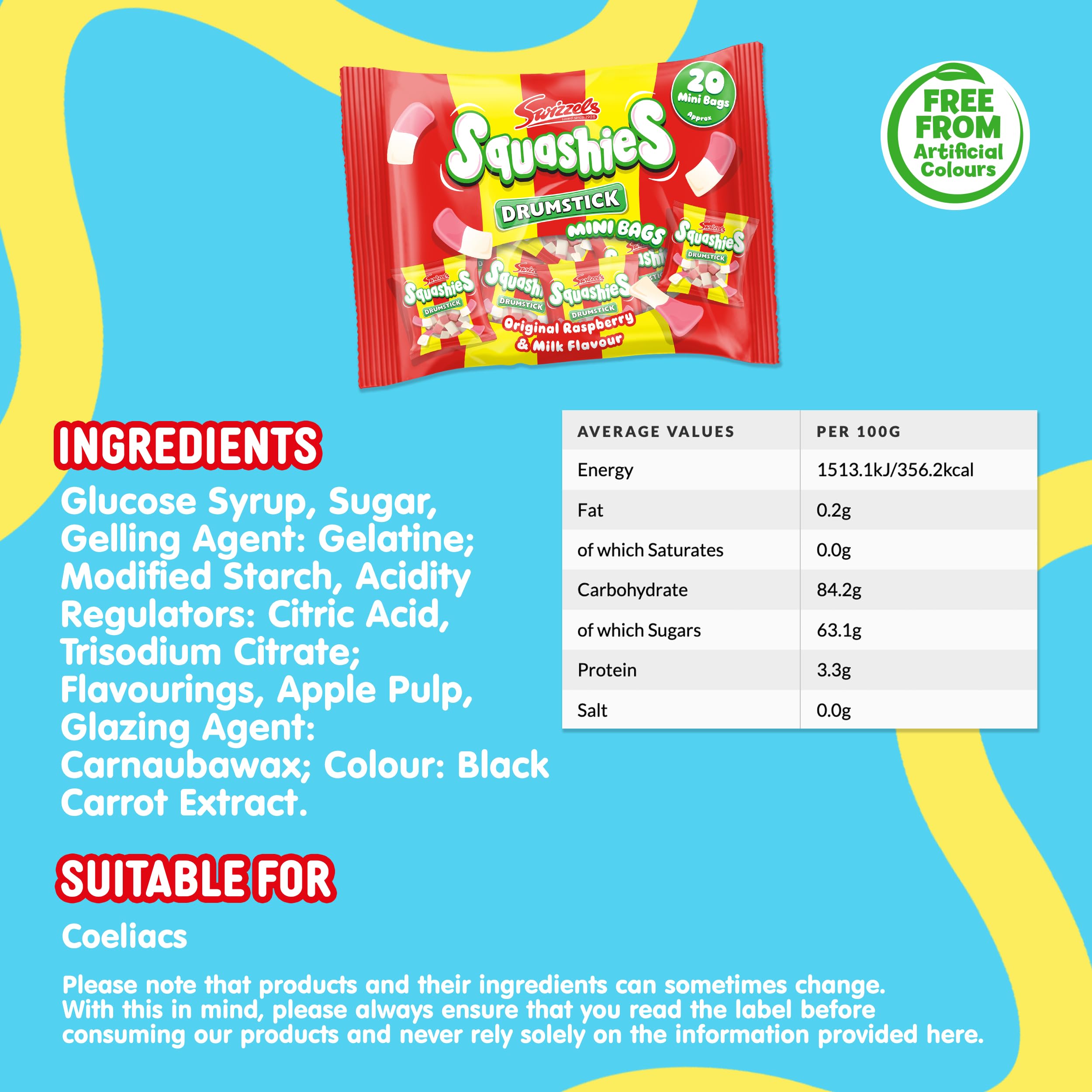 Swizzels Drumstick Squashiest Mini Bags, 280g Multipack 2