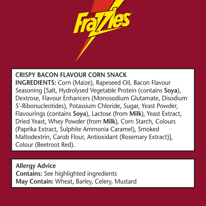 Frazzles Bacon Flavour Crisps 6pk - Baked Not Fried, 97Kcal Per Pack