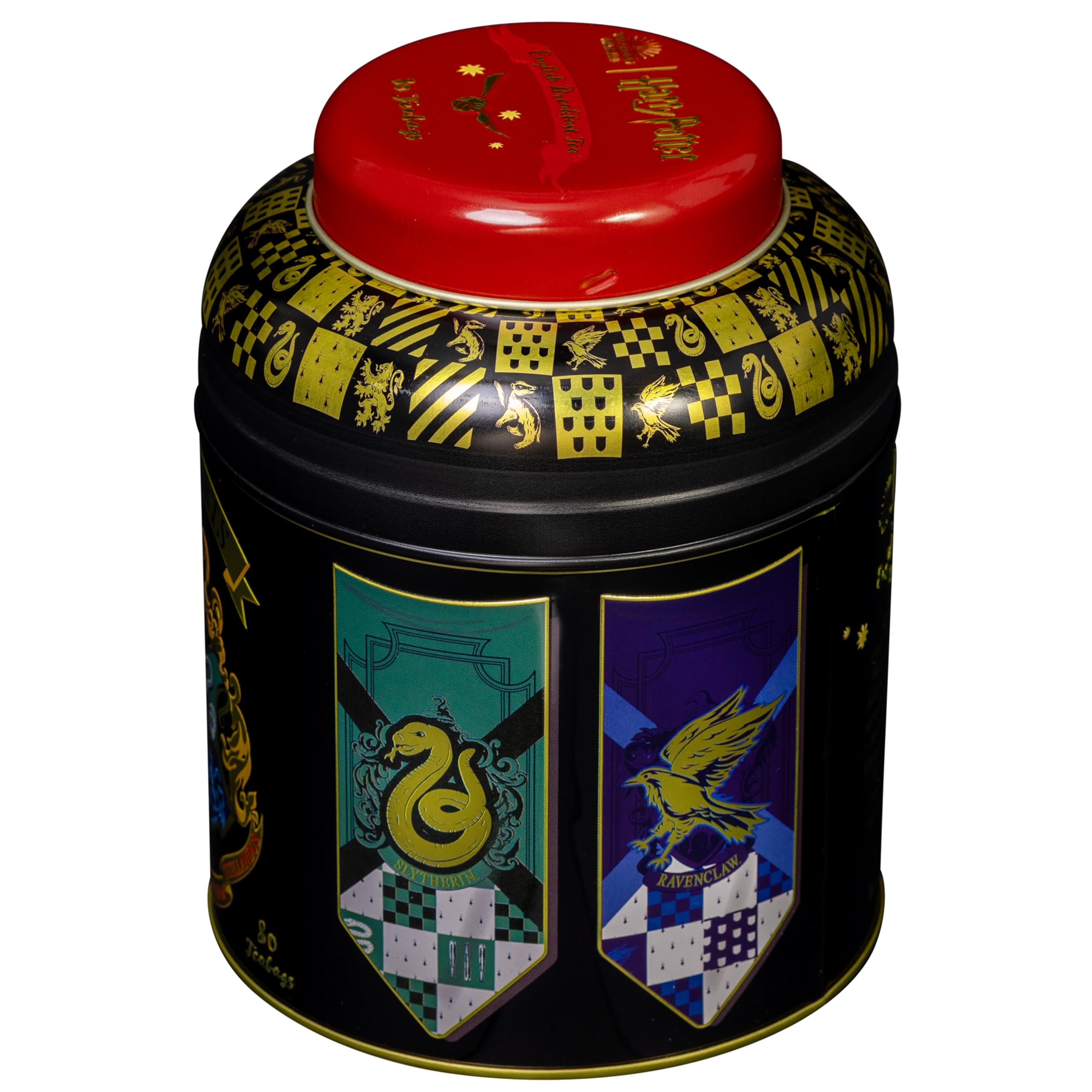 New English Teas Harry Potter Hogwarts House Crest Tea Caddy with 80 English Breakfast Teabags