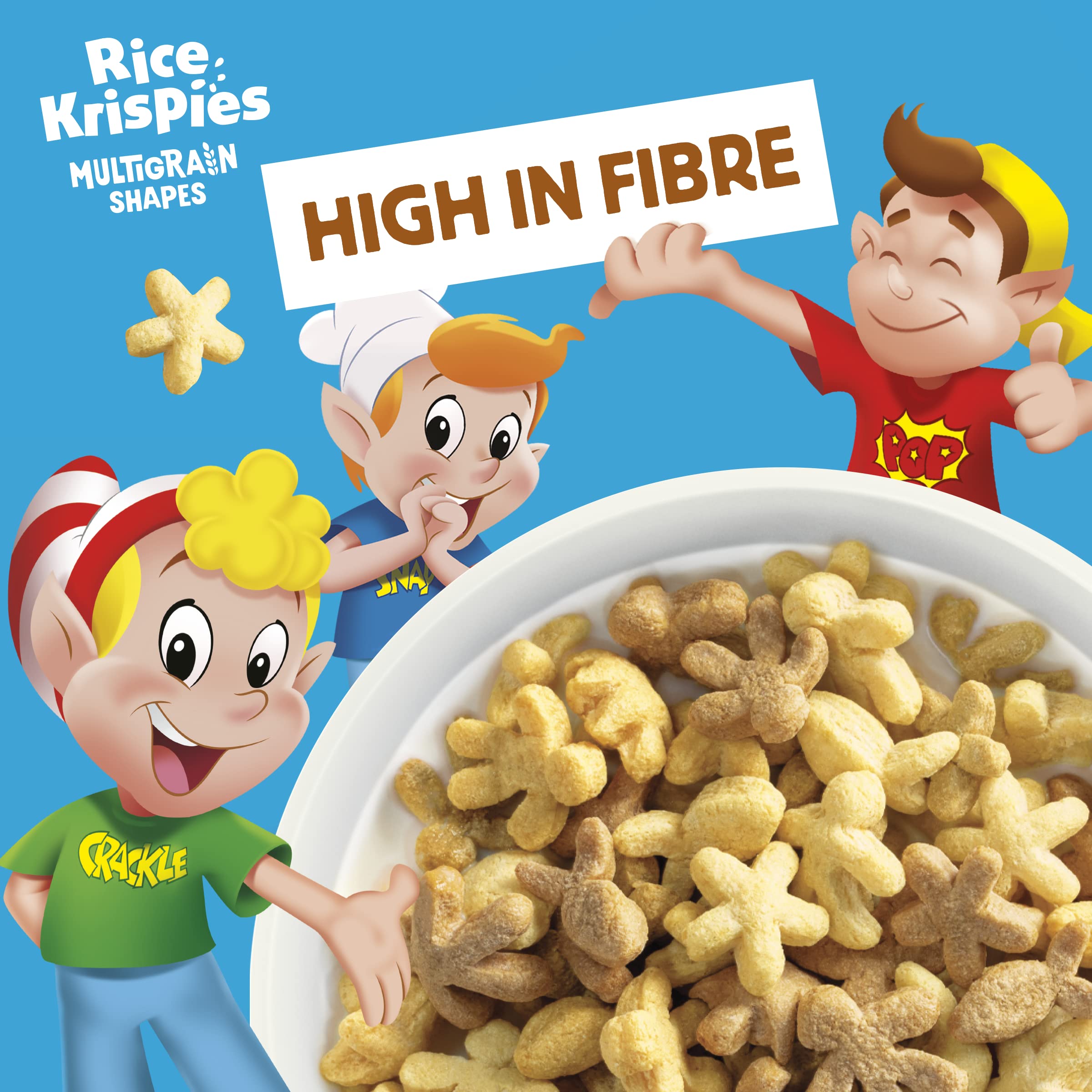 Kellogg's Rice Krispies Multigrain Shapes Cereal - High in Fibre, Sweetened Rice & Oat Shapes | 350g 5