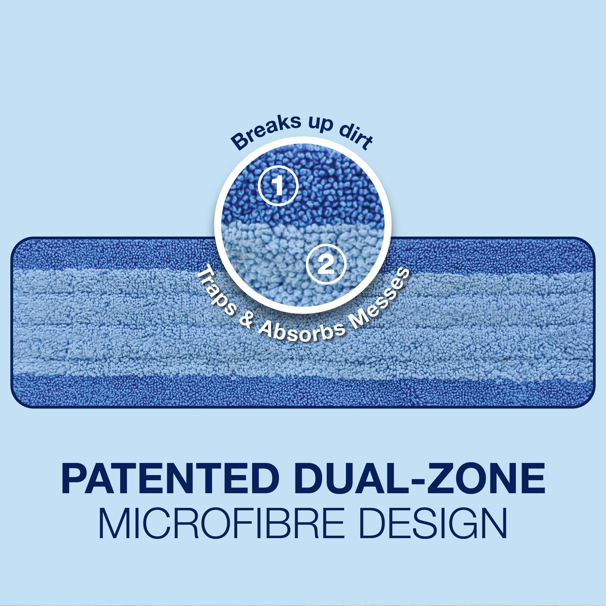 Bona CA101020 Microfibre Cleaning Mop Pad - Safe for All Hard Floors | Removes 99% Bacteria | Reusable 2