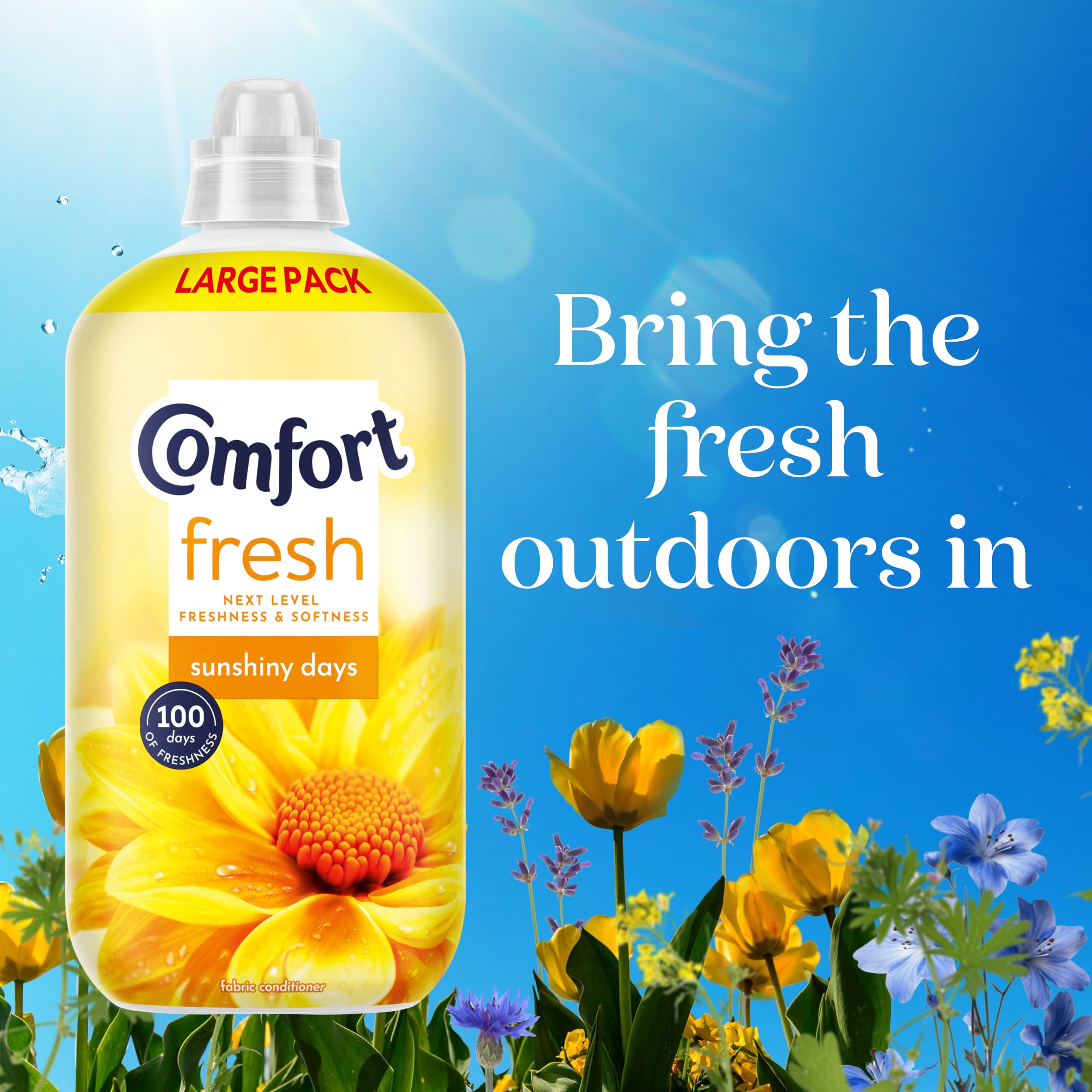 Comfort Fresh Sunshiny Days Liquid Fabric Softener - 1.56L | 100 Days Freshness 3