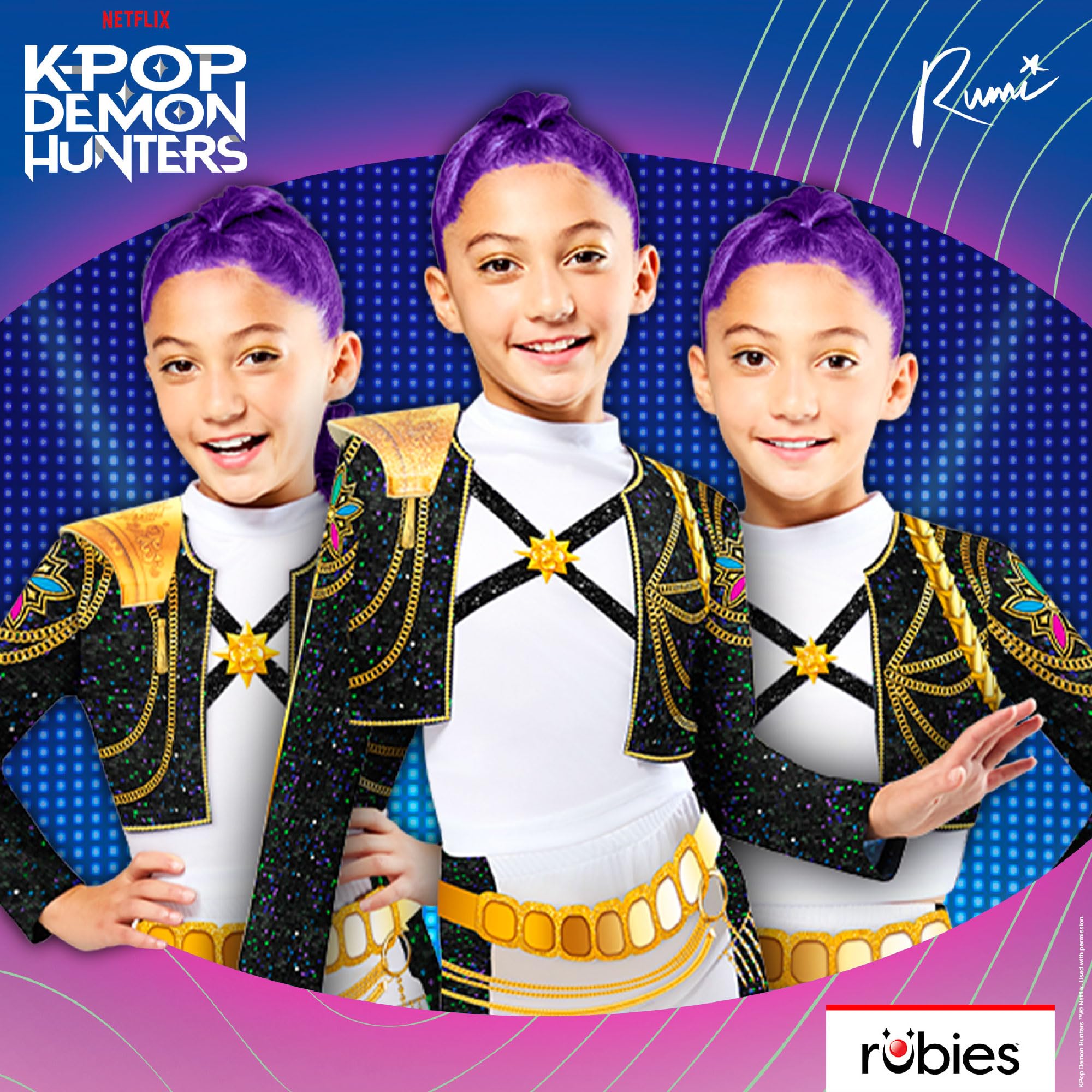 Rubies K-Pop Demon Hunters Rumi Golden Child Costume - Age 6+ Years 7