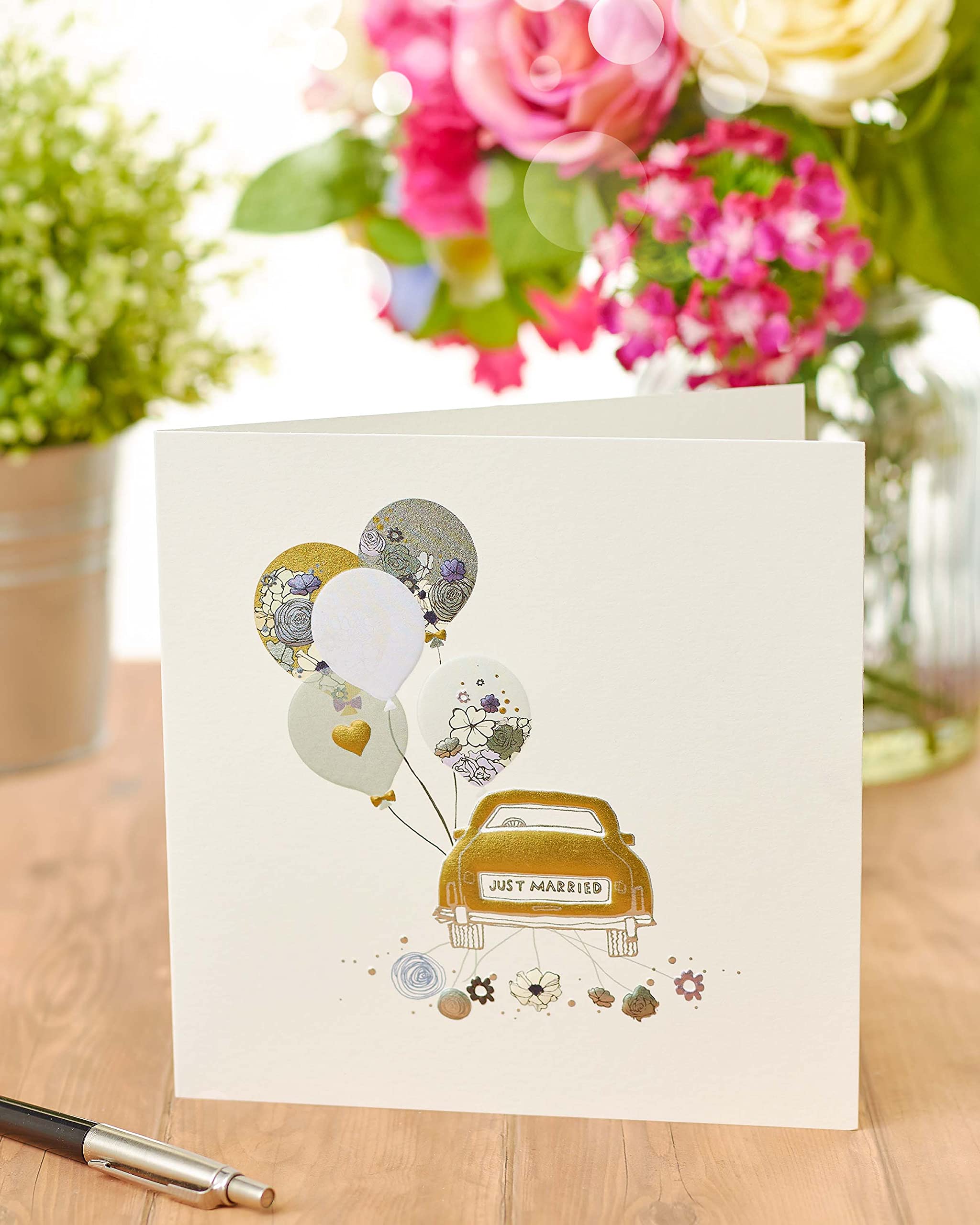 Kindred Just Married Car Wedding Card | 165 x 165 mm | FSC Certified 5