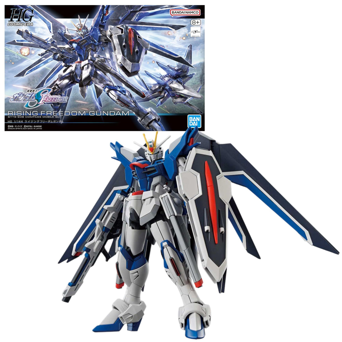 GUNDAM Rising Freedom Gundam Model Kit - HG 1/144 Scale, Age 8+