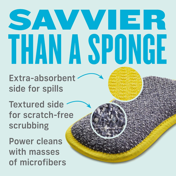 E-Cloth Washing Up Pad - Non-Scratch Kitchen Scrub Sponge, 1 Pack, Yellow