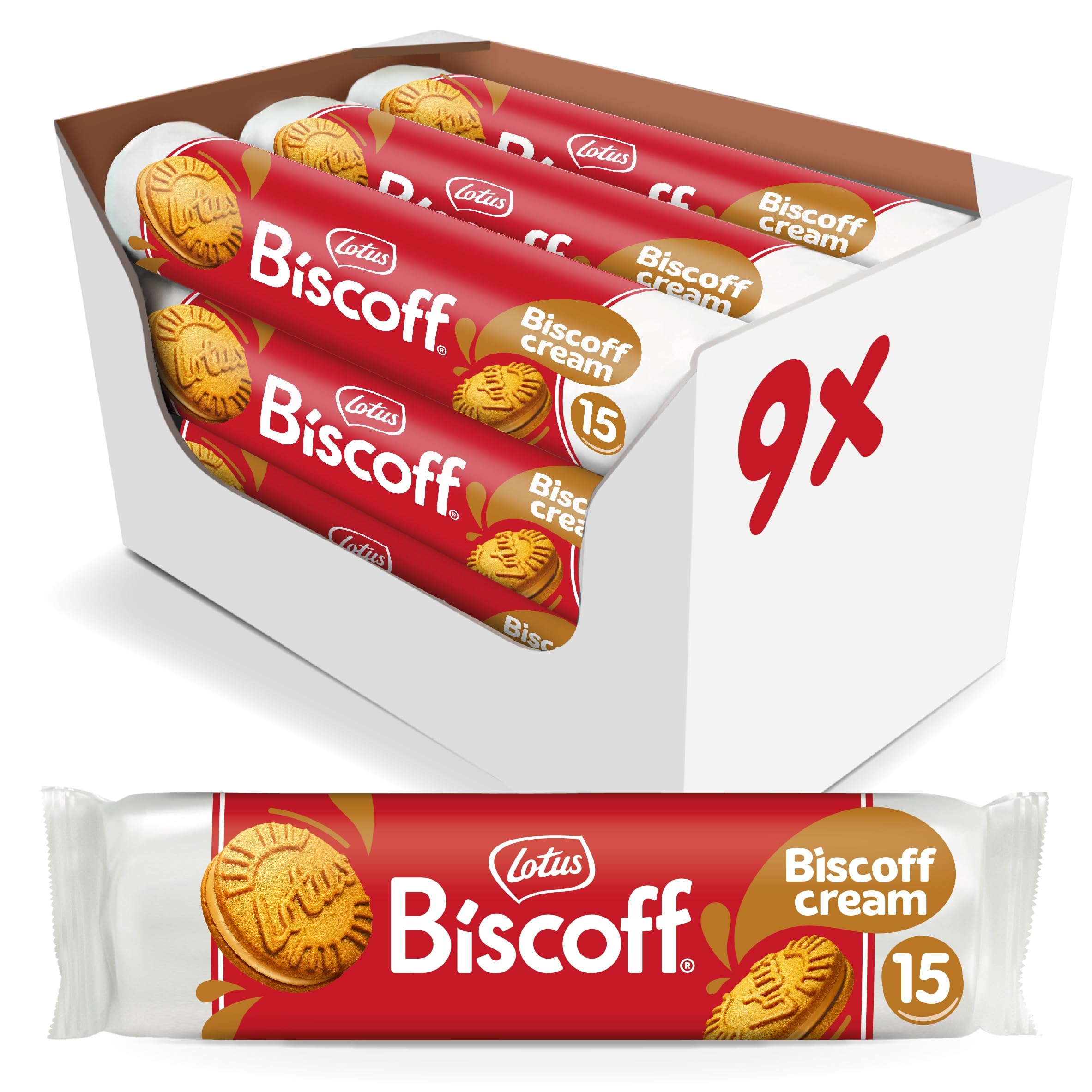 Biscoff - Sandwich Biscuits with Biscoff Cream Filling - 9 Packs of 150g 1