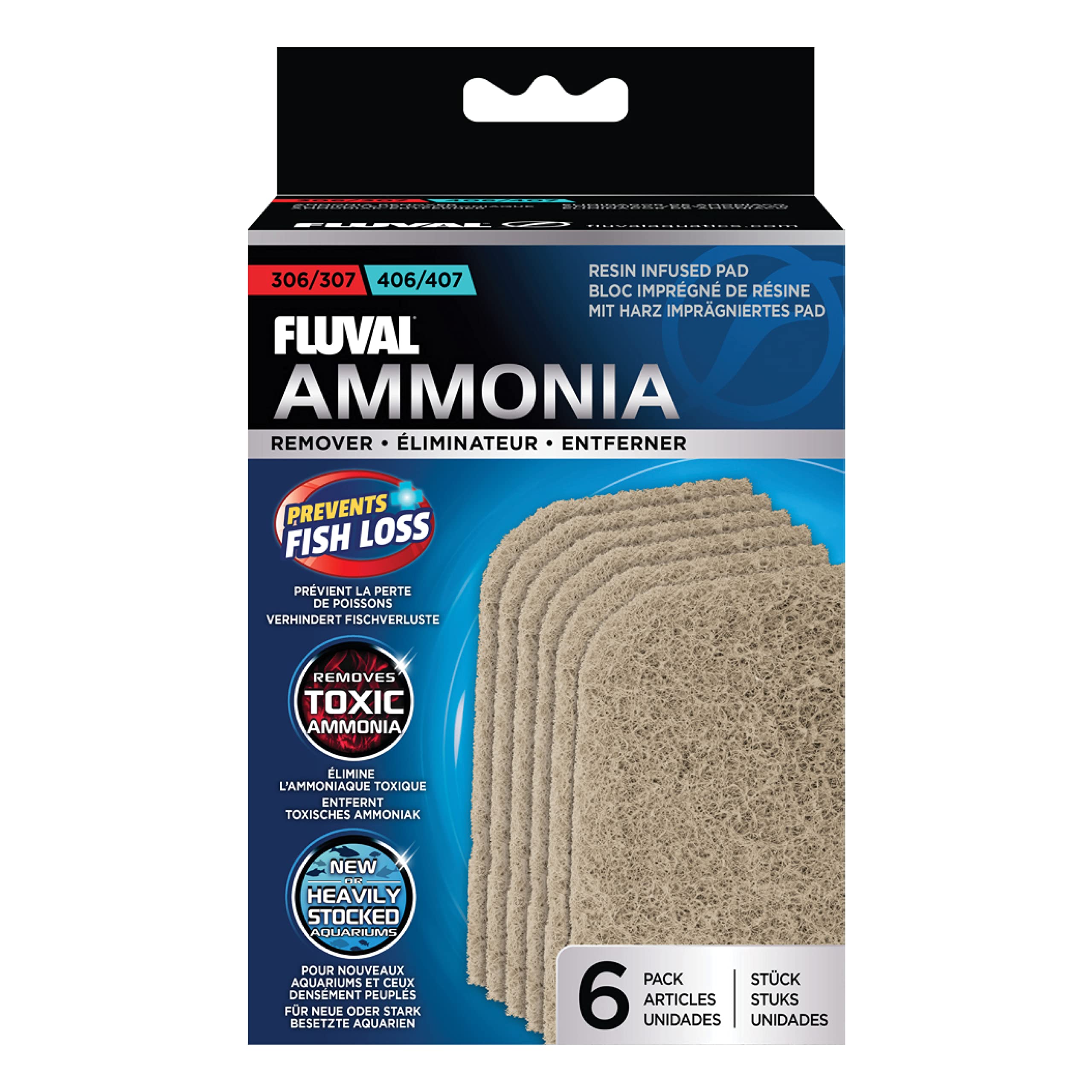 Fluval Ammonia Remover Pad for 306/307 & 406/407 Filters | Controls Ammonia Spikes | Beige 1