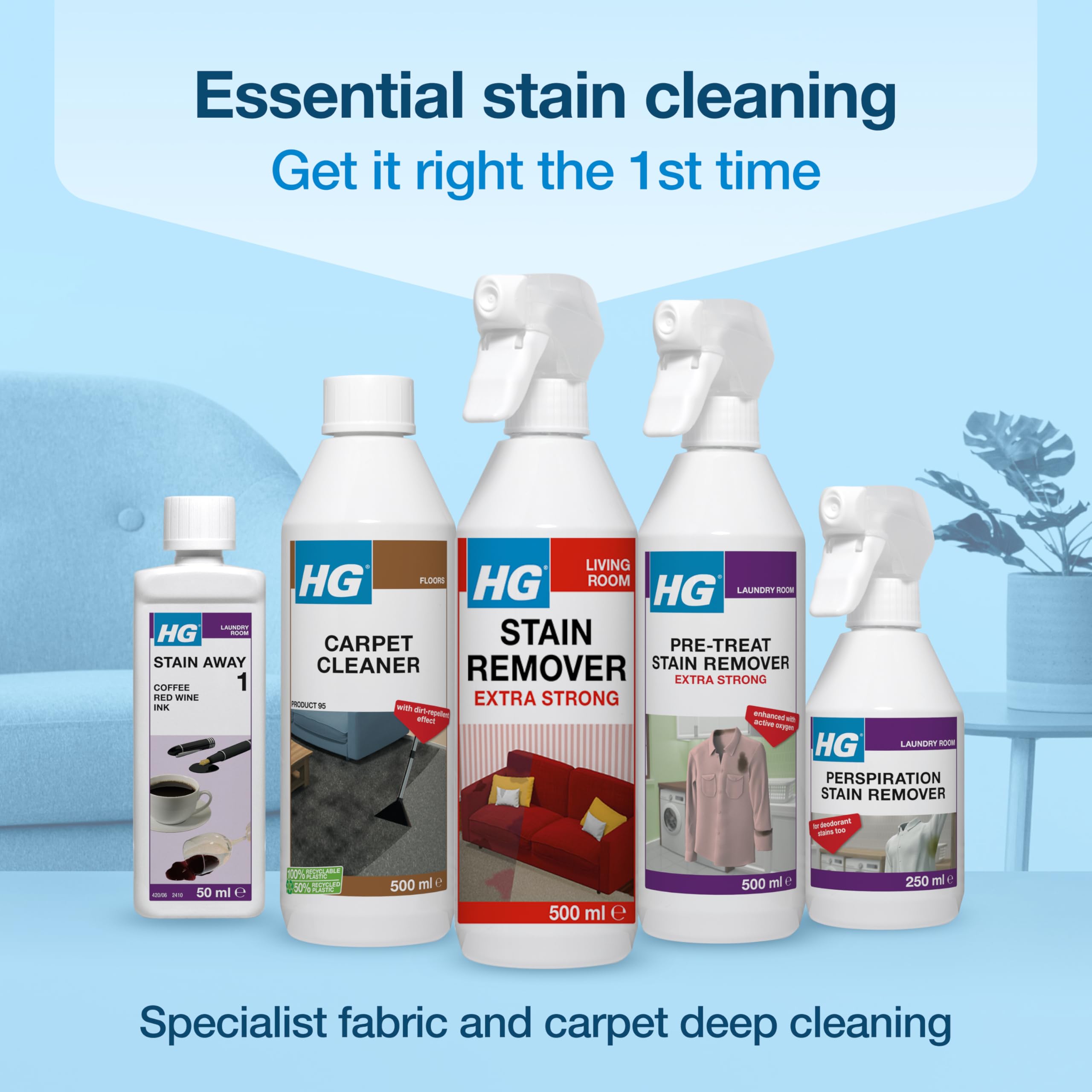 HG Stain Remover Extra Strong - Carpet & Upholstery Cleaner with Oxygen | 500ml 8