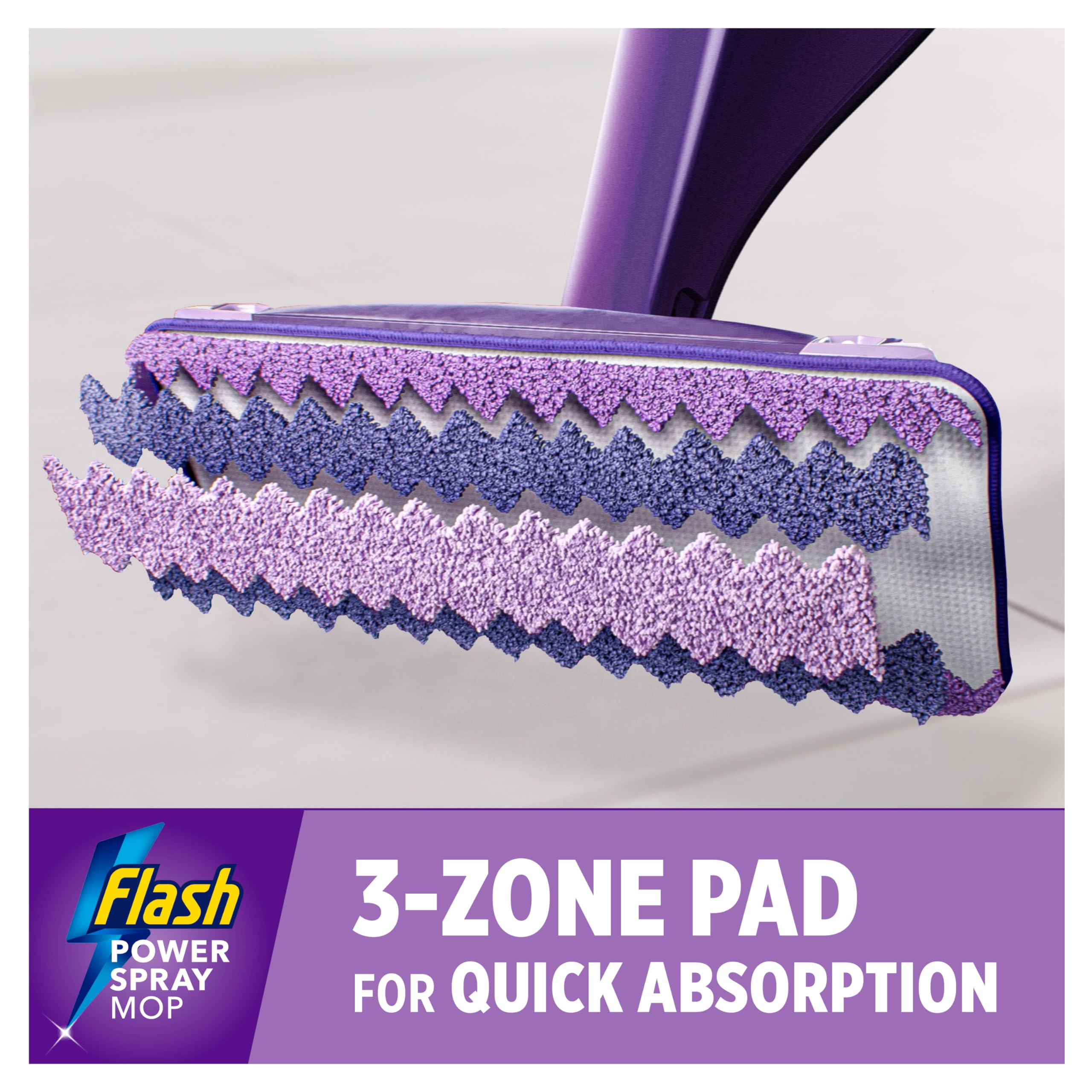 FLASH Power Spray Mop Microfibre Cloth - Washable & Reusable Pad | Purple 5