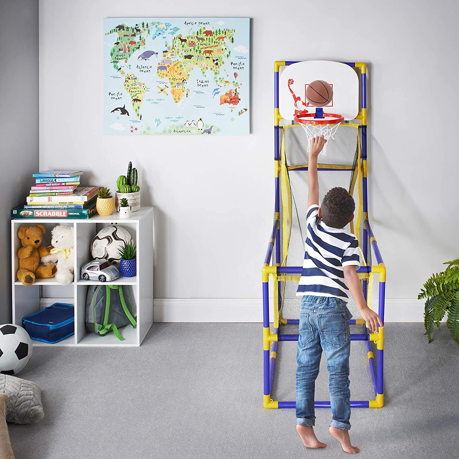 Global Gizmos 55639 Arcade Basketball Hoop - Indoor/Outdoor Use | Easy Assembly | Includes 2 Balls & Pump 6