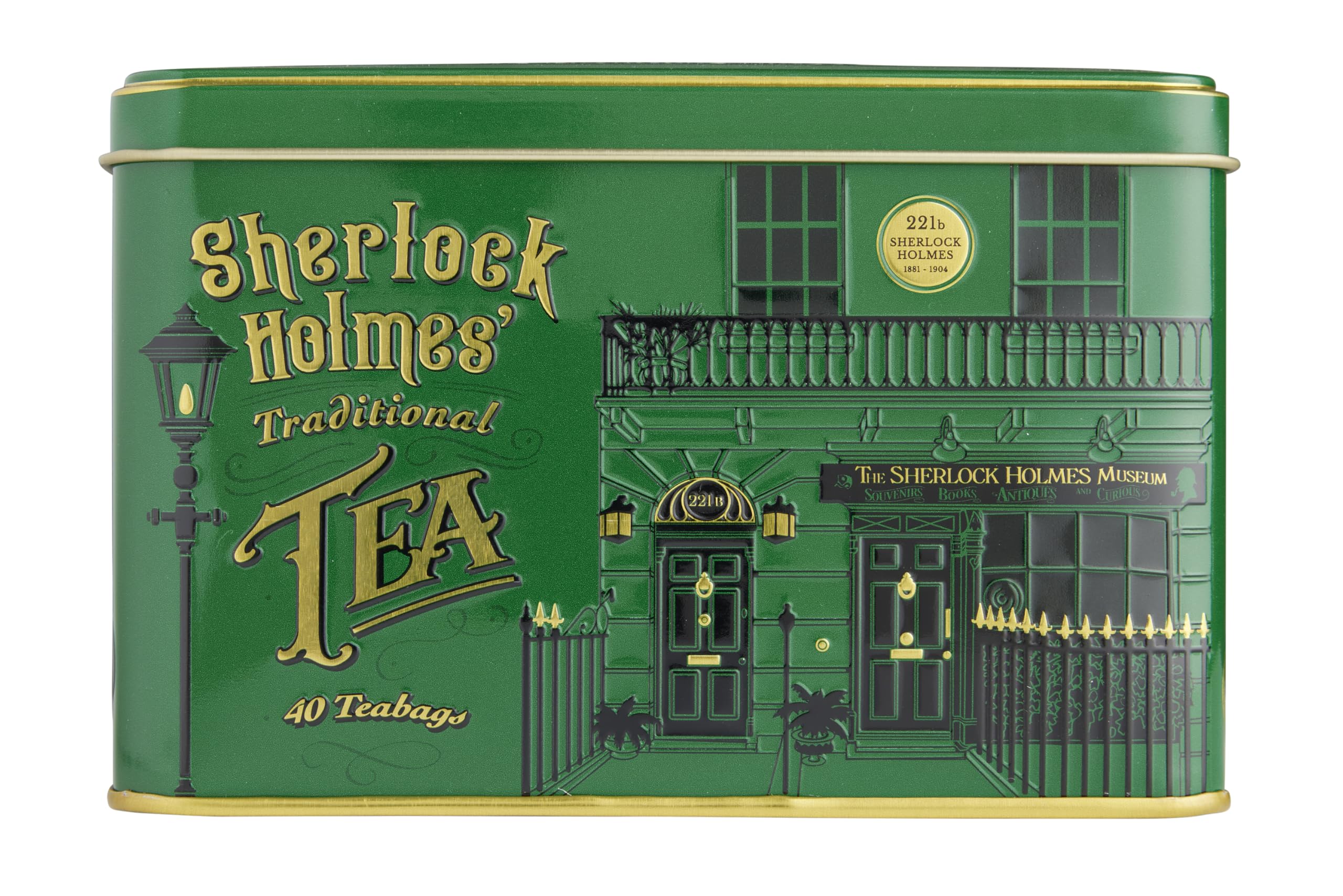 Sherlock Holmes Tea Tin with 40 English Breakfast Teabags - New English Teas 1
