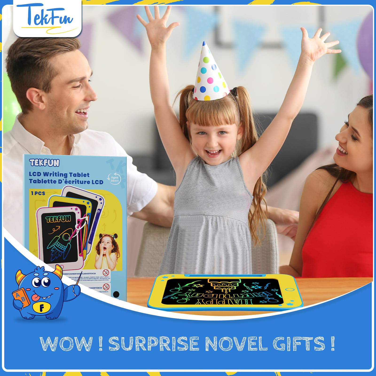 TEKFUN LCD Writing Tablet for Kids - 8.5 Inch Doodle & Draw Board for 3-8 Year Olds 15