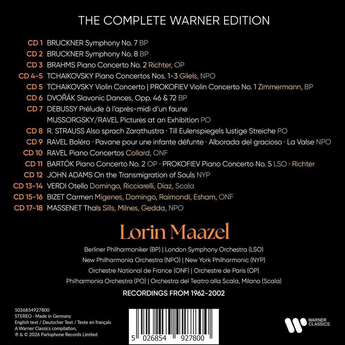 Lorin Maazel - The Complete Warner Edition [18 Audio CD]