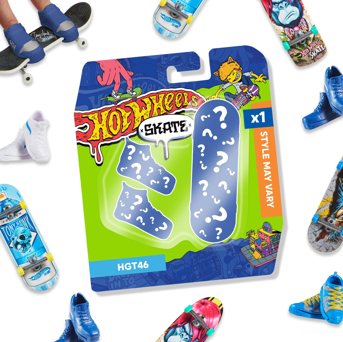 Hot Wheels Skate Fingerboard with Removable Skate Shoes - HGT46, Assorted