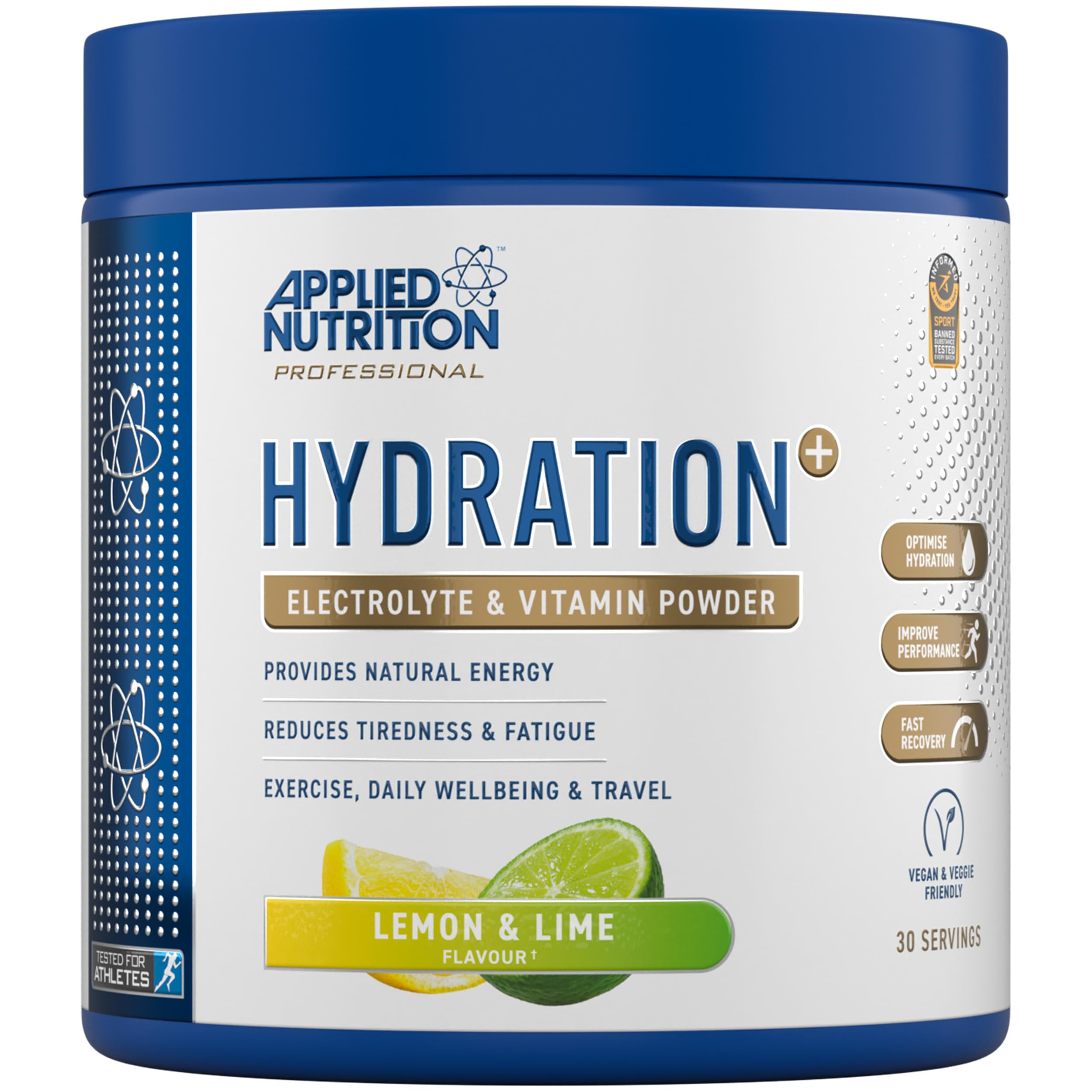 Applied Nutrition Hydration+ Electrolytes and Vitamin Powder Sugar-Free | 240g Tub | Vegan, Halal 1