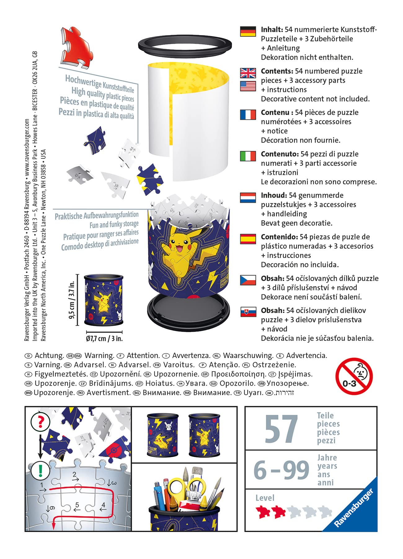 Ravensburger Pokemon 3D Jigsaw Puzzle - Pikachu Pencil Pot - 54 Pieces 6