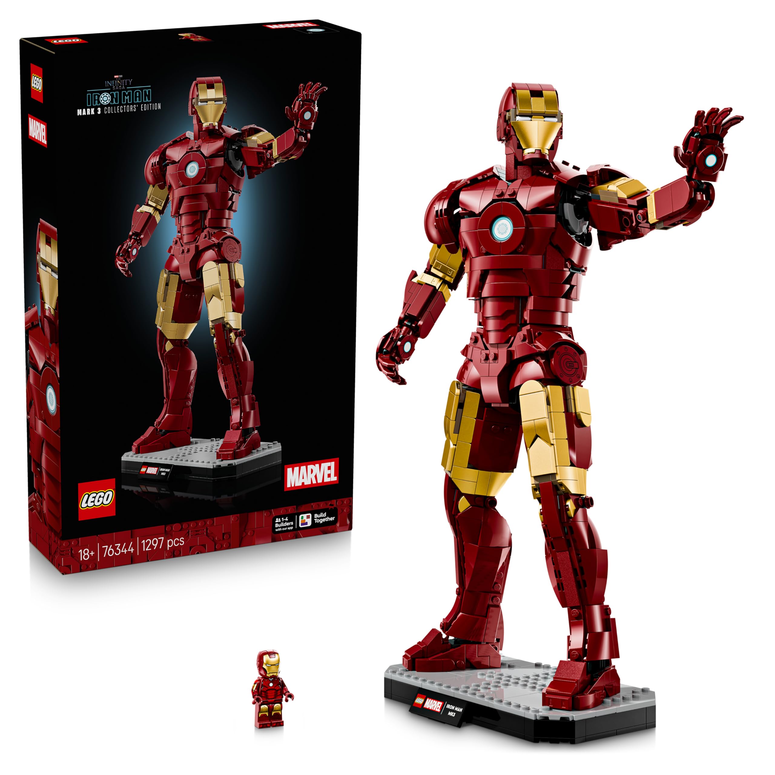 LEGO Marvel Iron Man Mark 3 Collectors' Edition Figure 76344 | 1,297 Pieces | Ages 18+